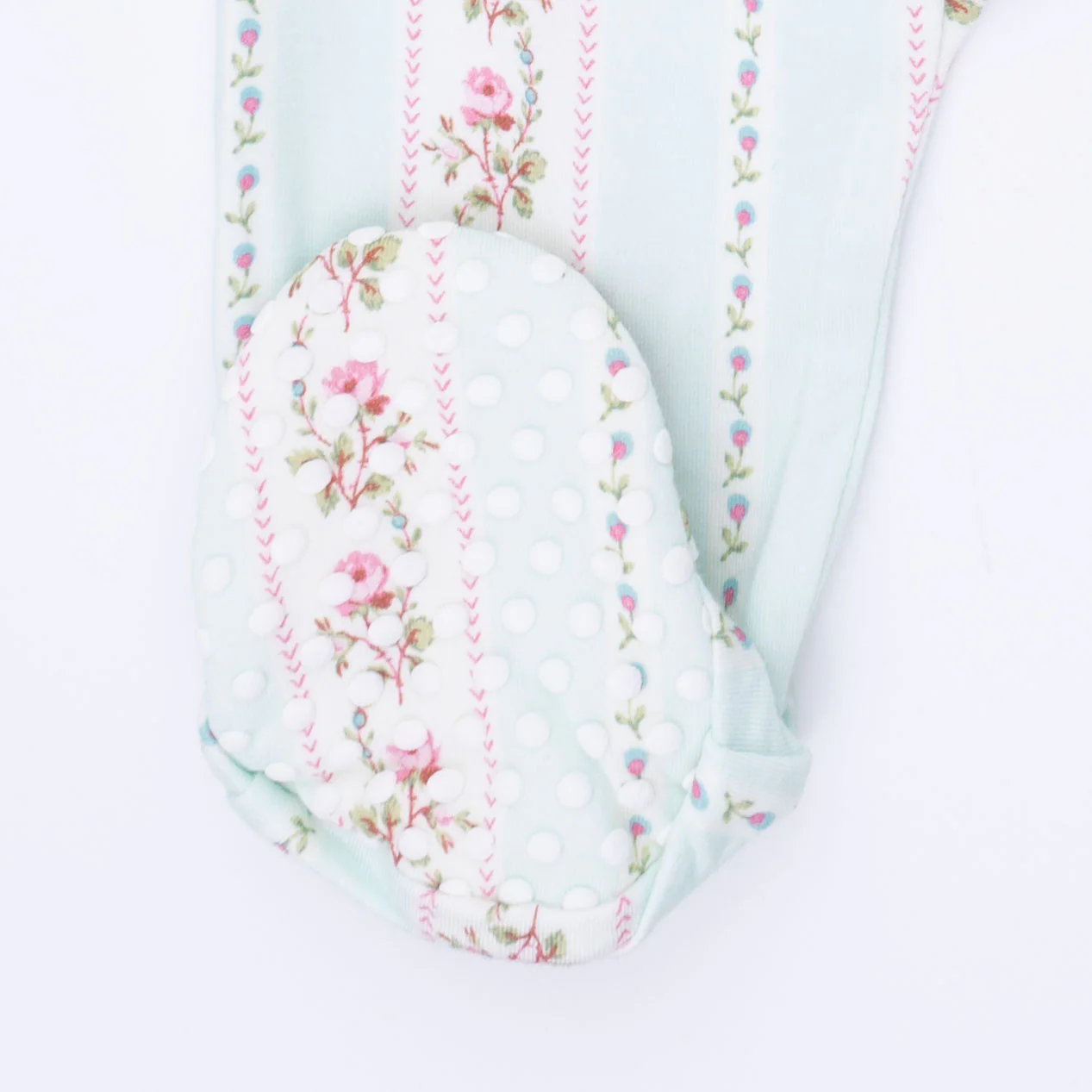 Antoinette Stripe - 2 Way Ruffle Sleeve Zipper Footie & Headband Set - Image 5