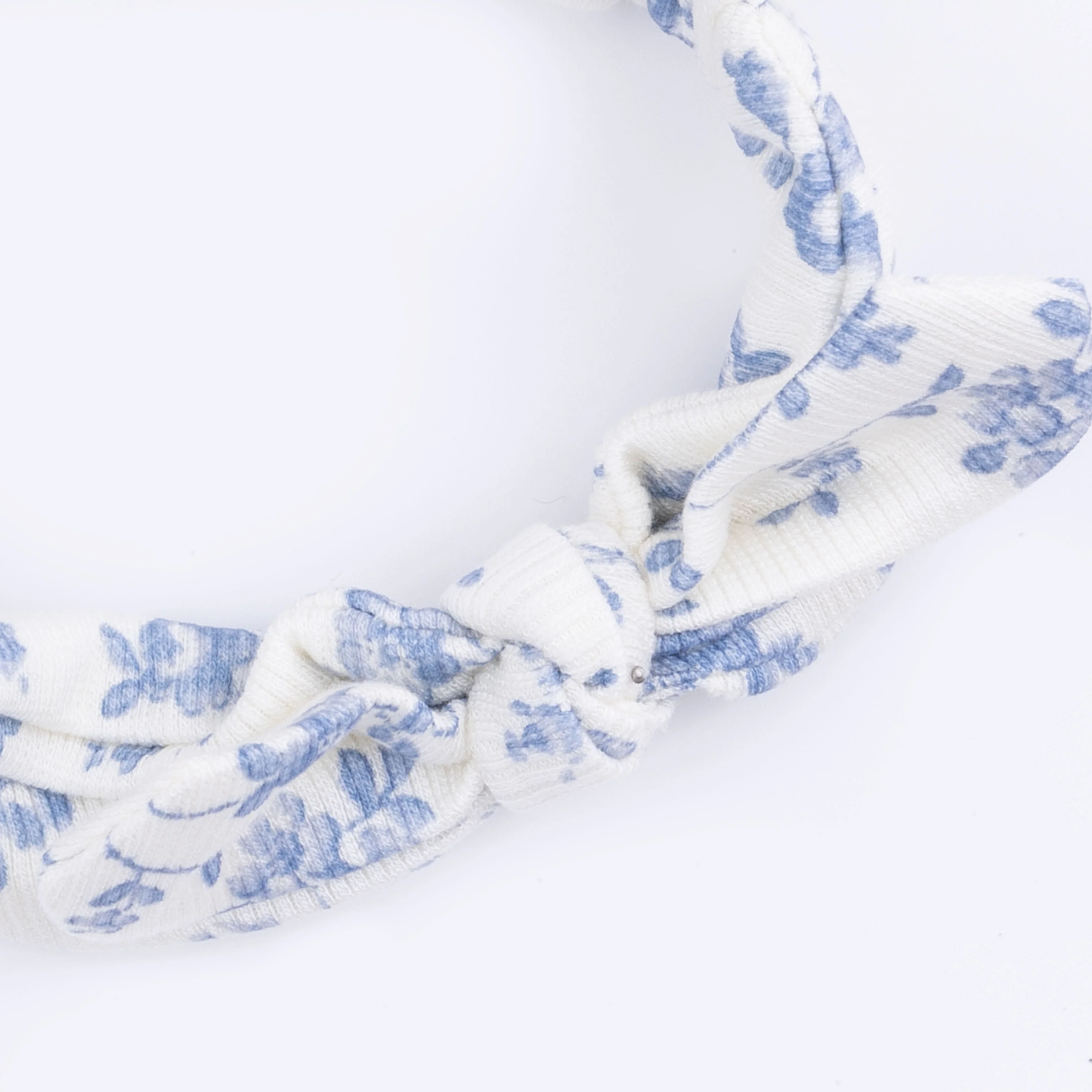 Baby Blue Vines Floral - Knotted Gown and Headband - Image 4
