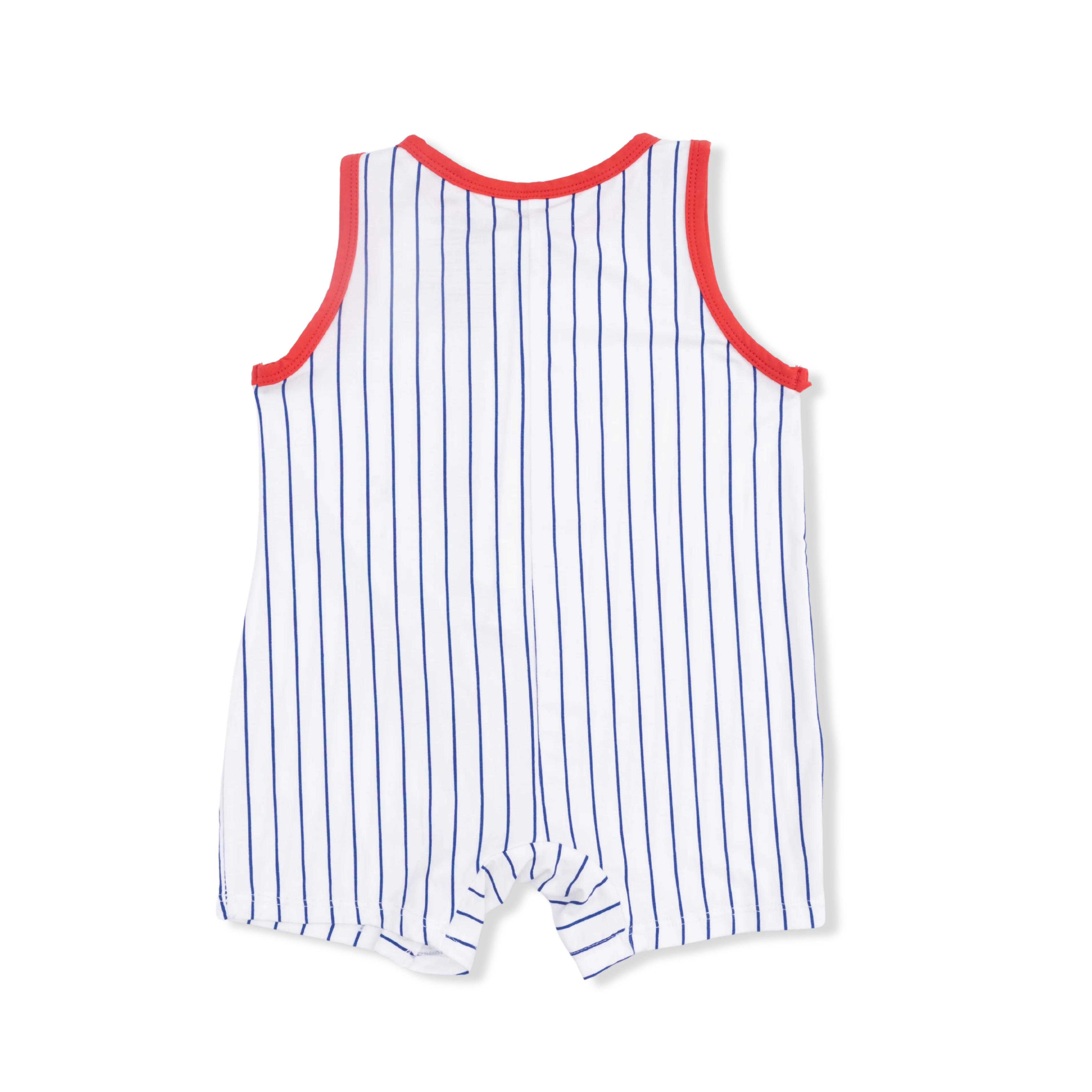 Baseball Stripe - Sleeveless Shortie Romper - Image 3