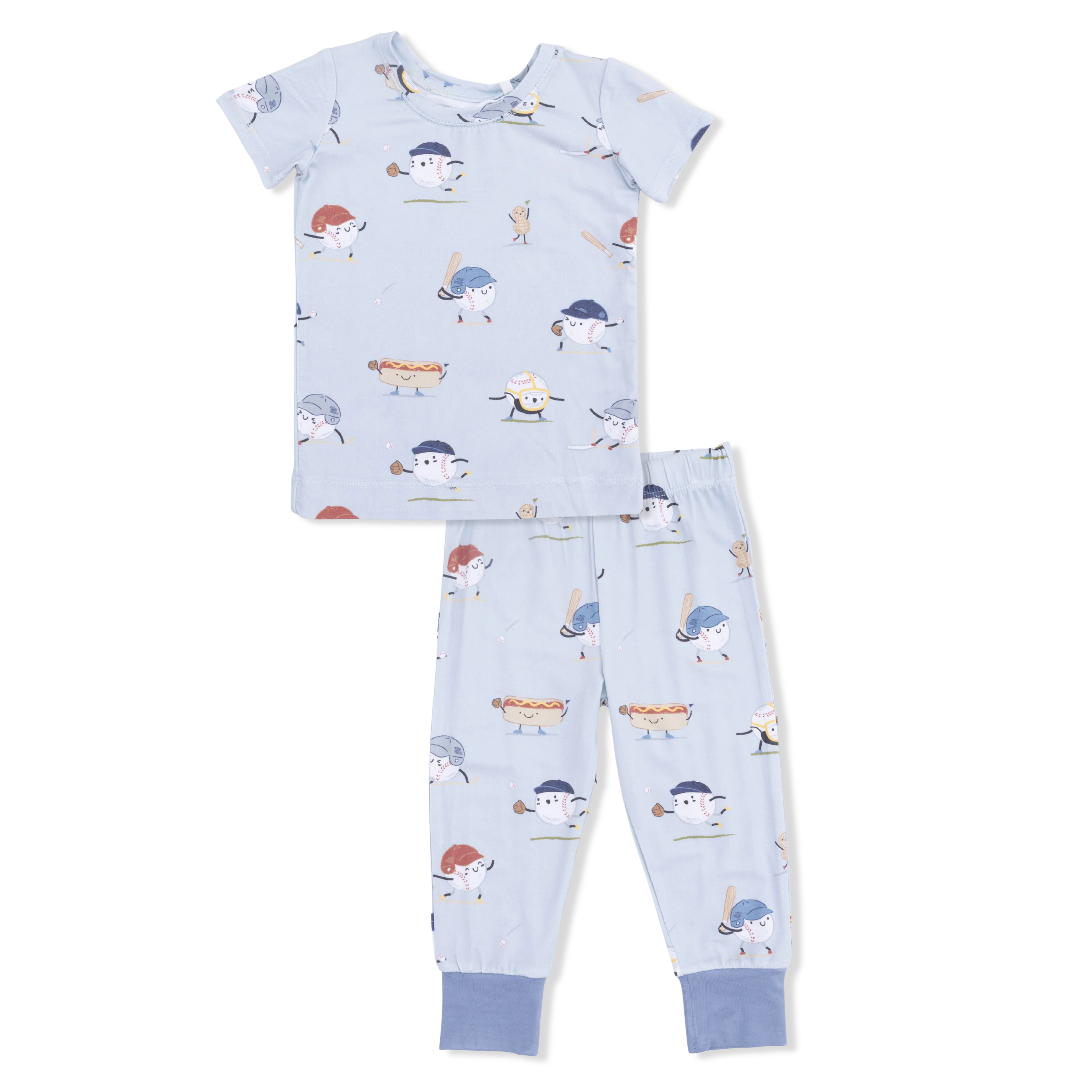 Baseballs Playing Baseball - Short Sleeve Loungewear Set - Image 2