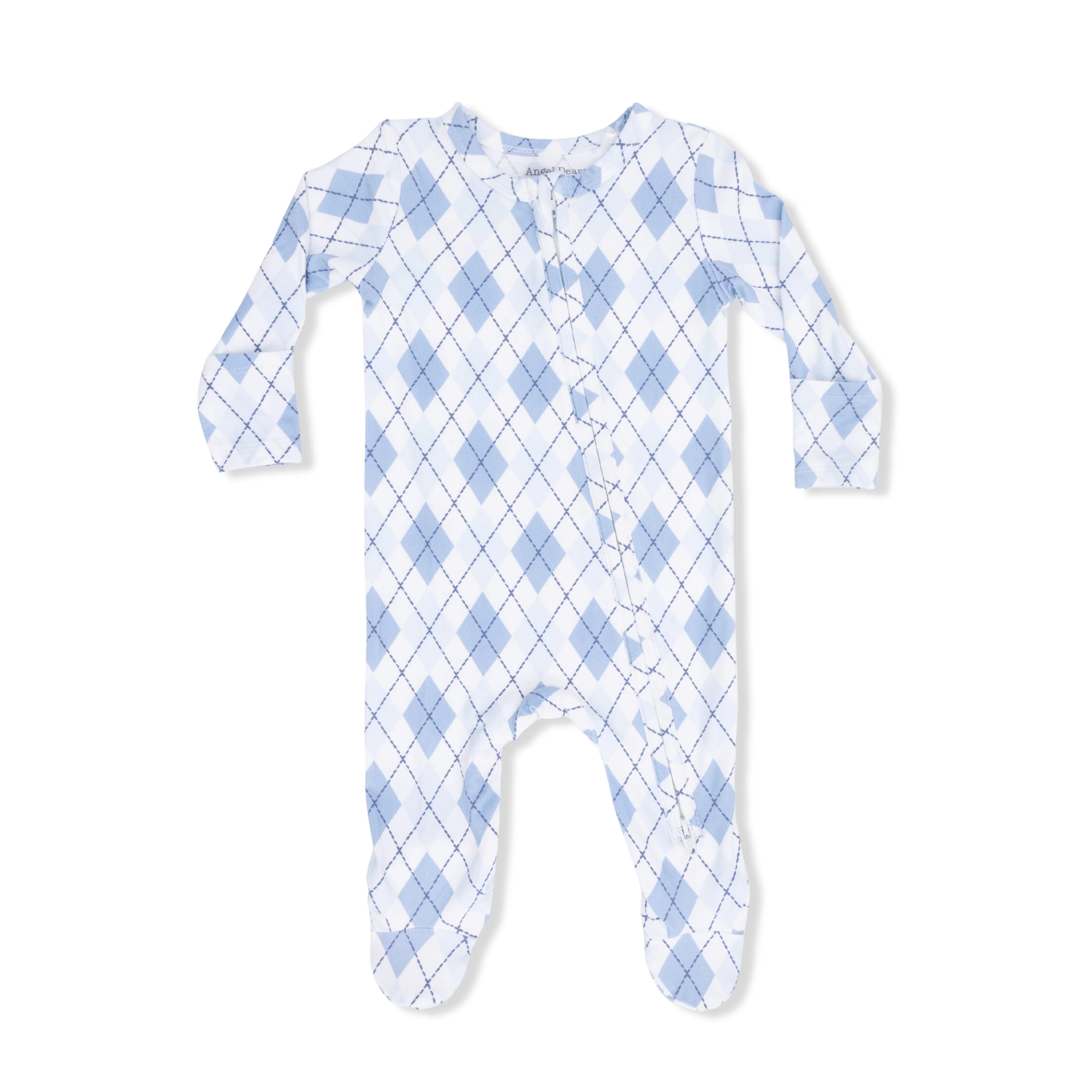 Blue Argyle - 2 Way Zipper Footie - Image 3