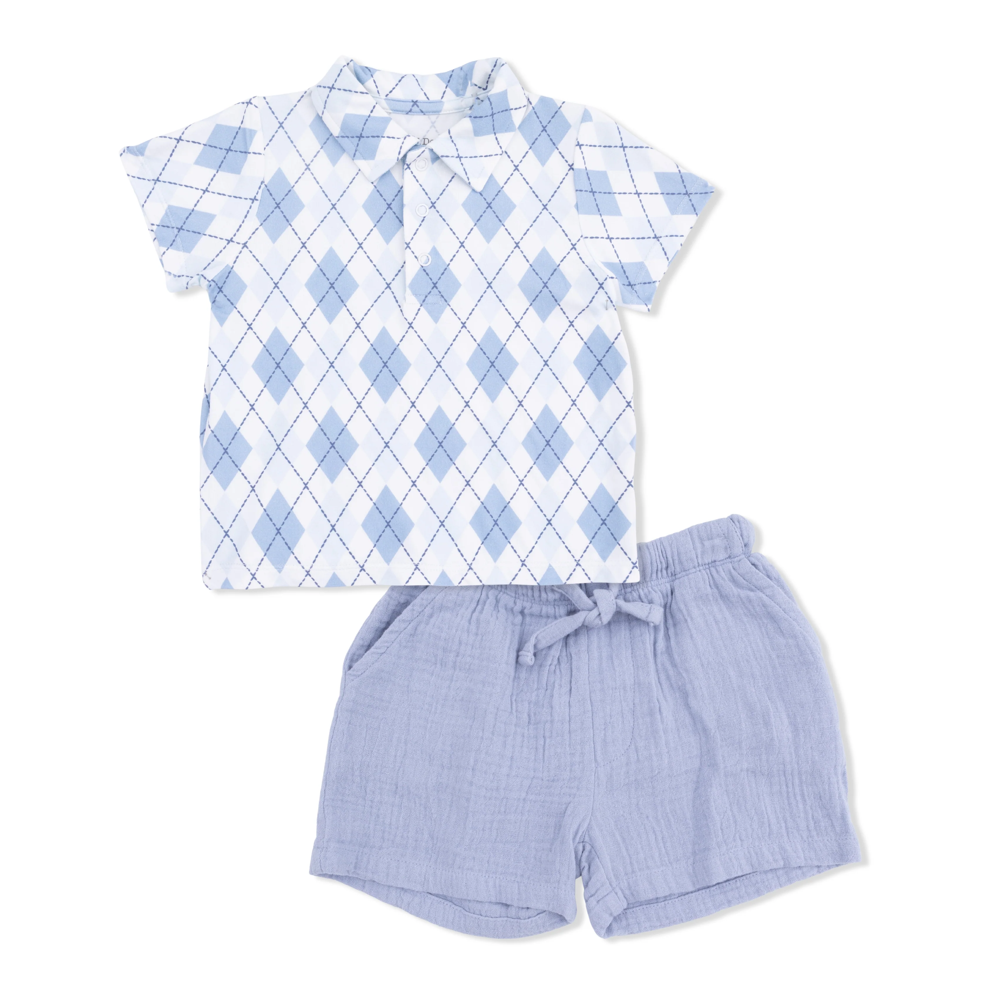 Blue Argyle - Polo with Casual Short - Image 2