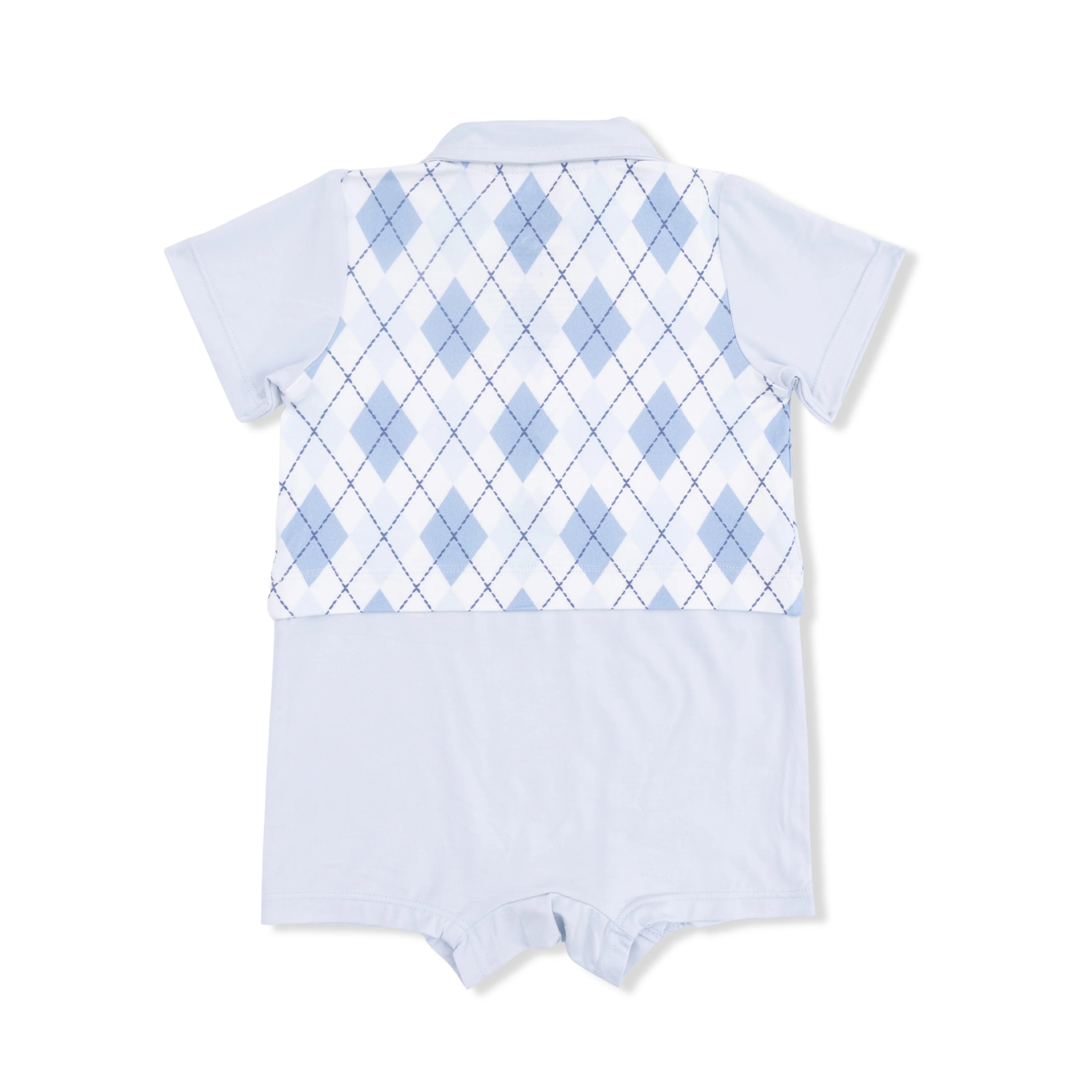 Blue Argyle - Short Playsuit - Image 3