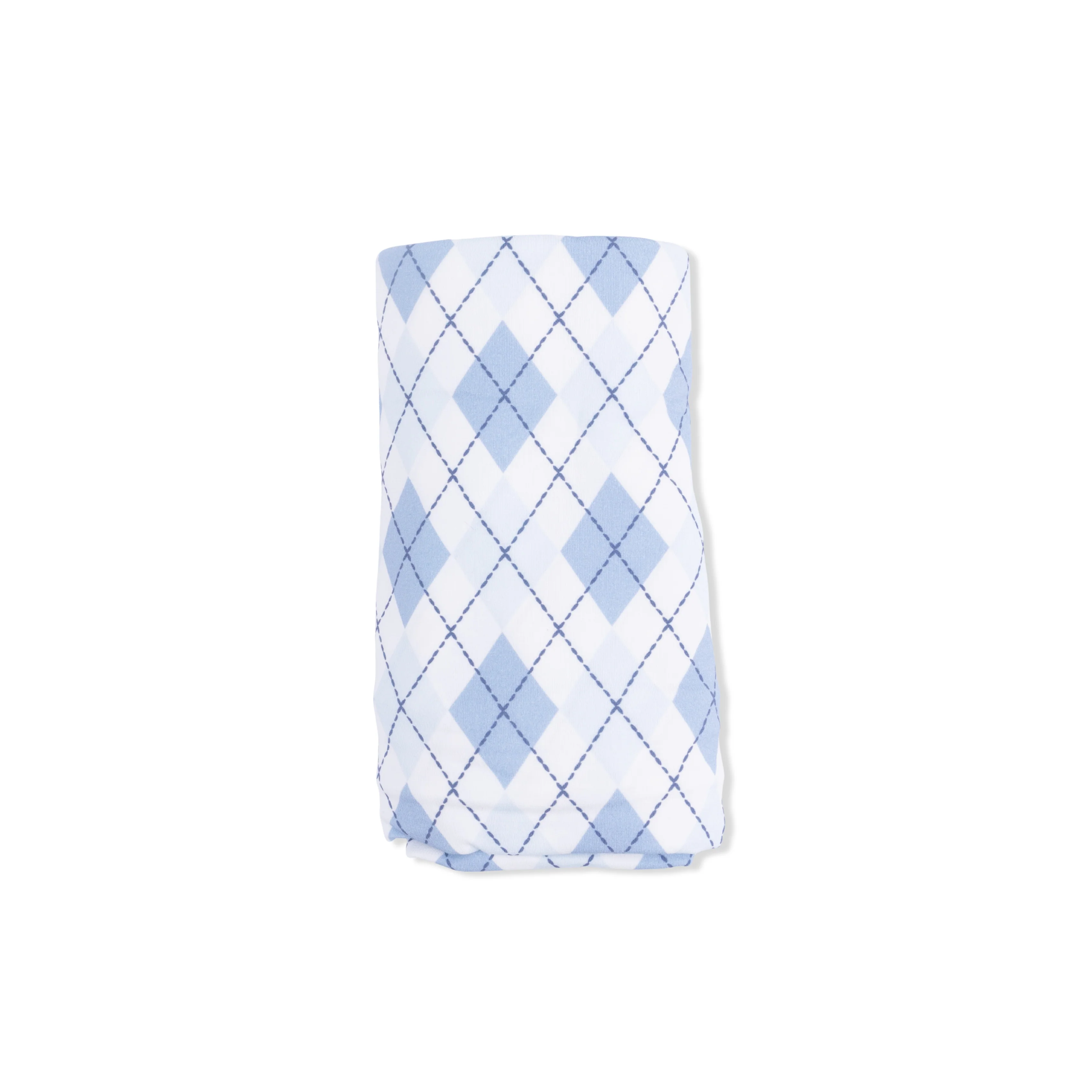 Blue Argyle - Swaddle Blanket - Image 3