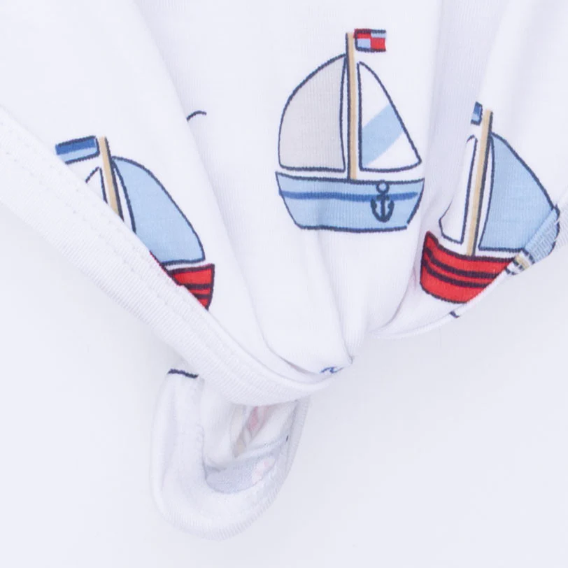 Bubbly Sailboats Blue - Knotted Gown and Hat - Image 4