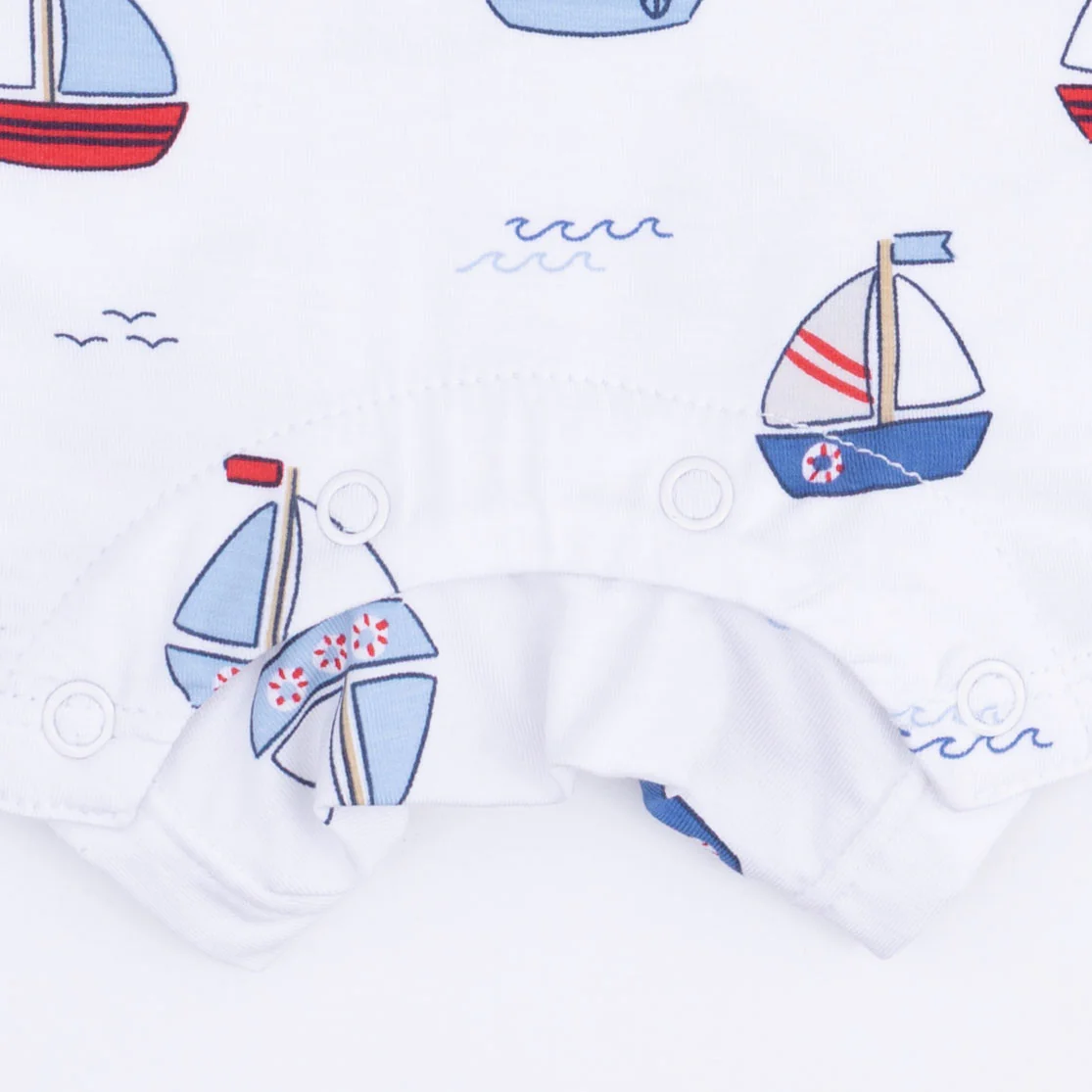 Bubbly Sailboats Blue - Polo Shortie - Image 5