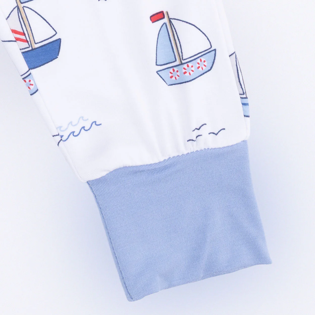 Bubbly Sailboats Blue - Short Sleeve Loungewear Set - Image 7