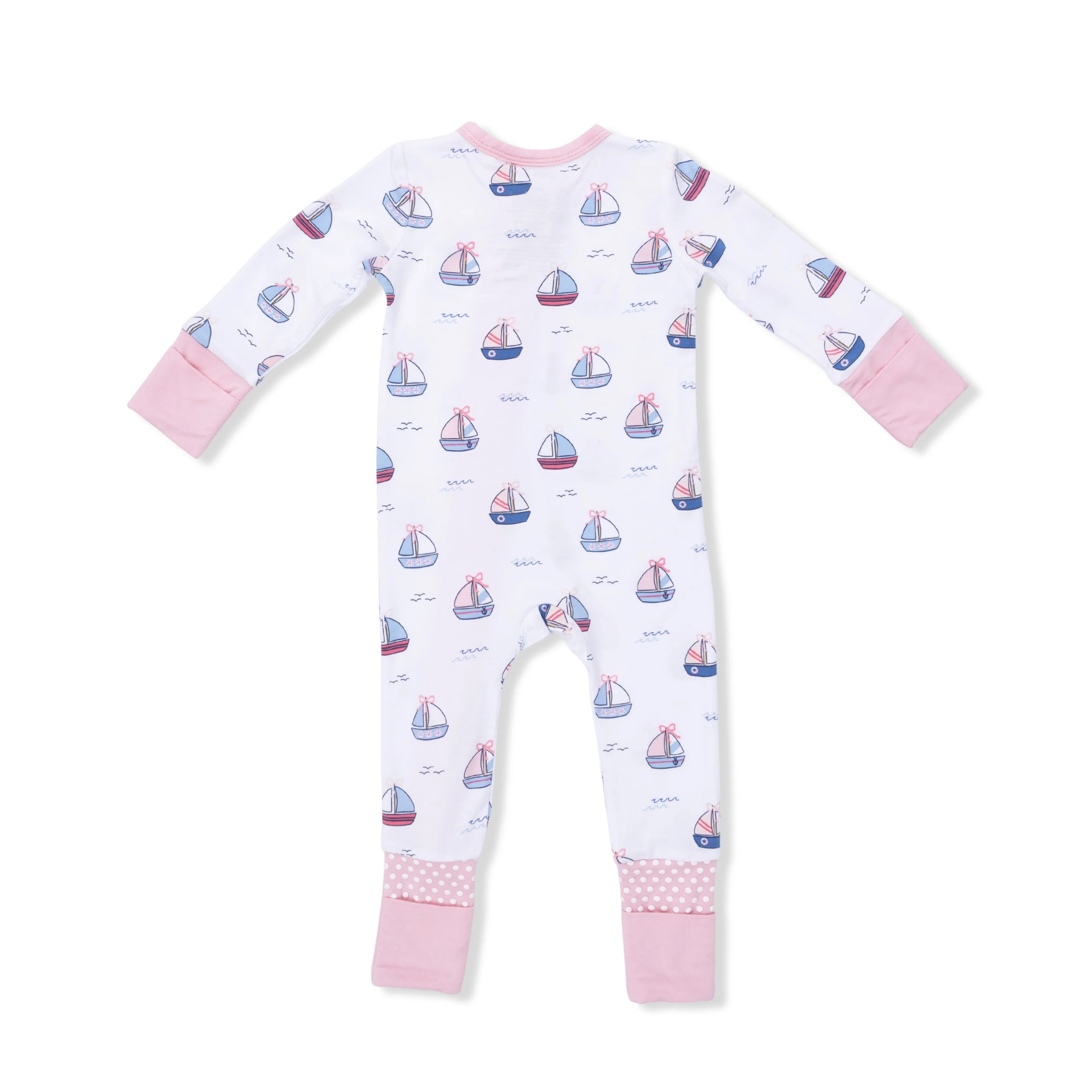 Bubbly Sailboats Pink - Convertible Romper - Image 3