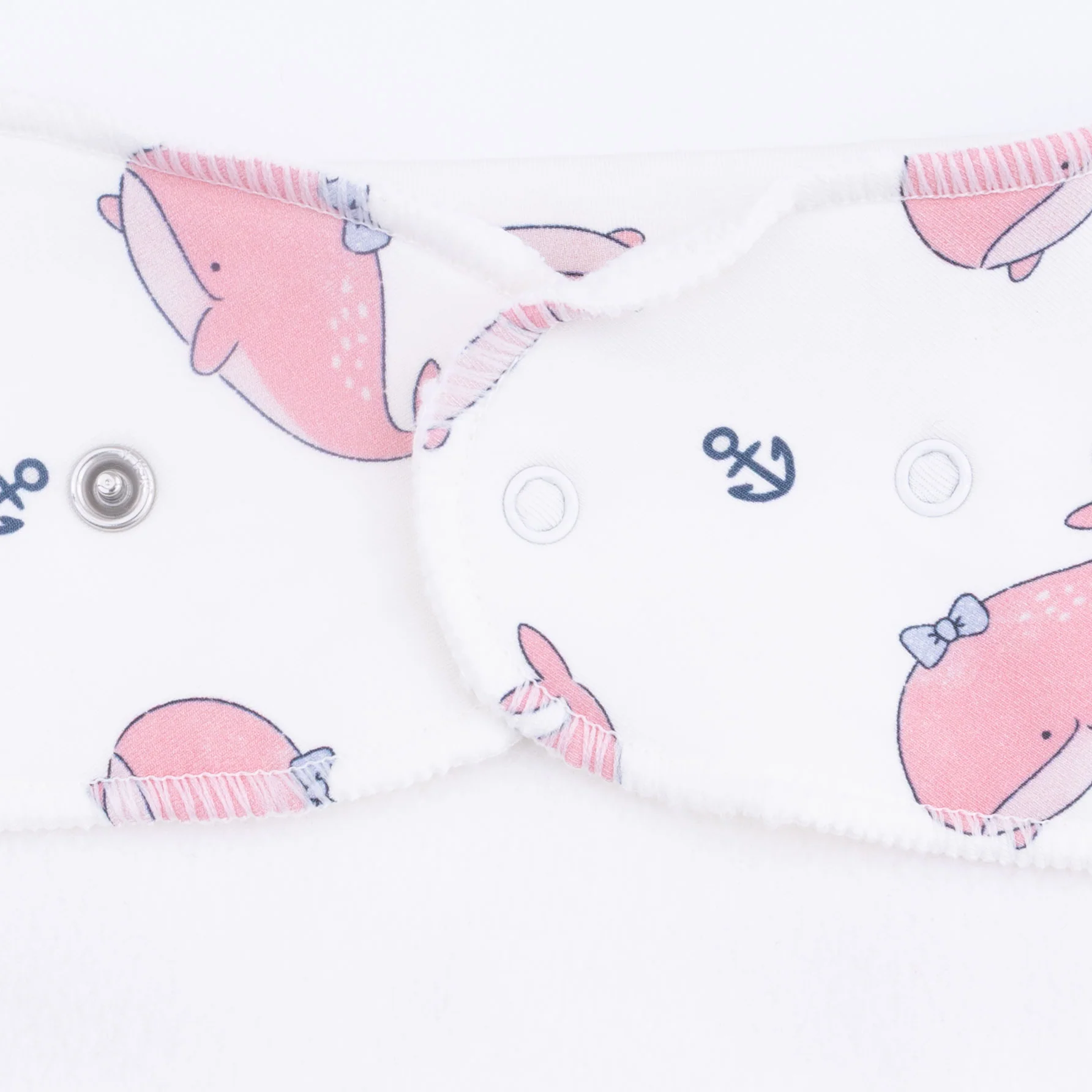 Bubbly Whale with Bow  Pink - Bandana Bib - Image 3