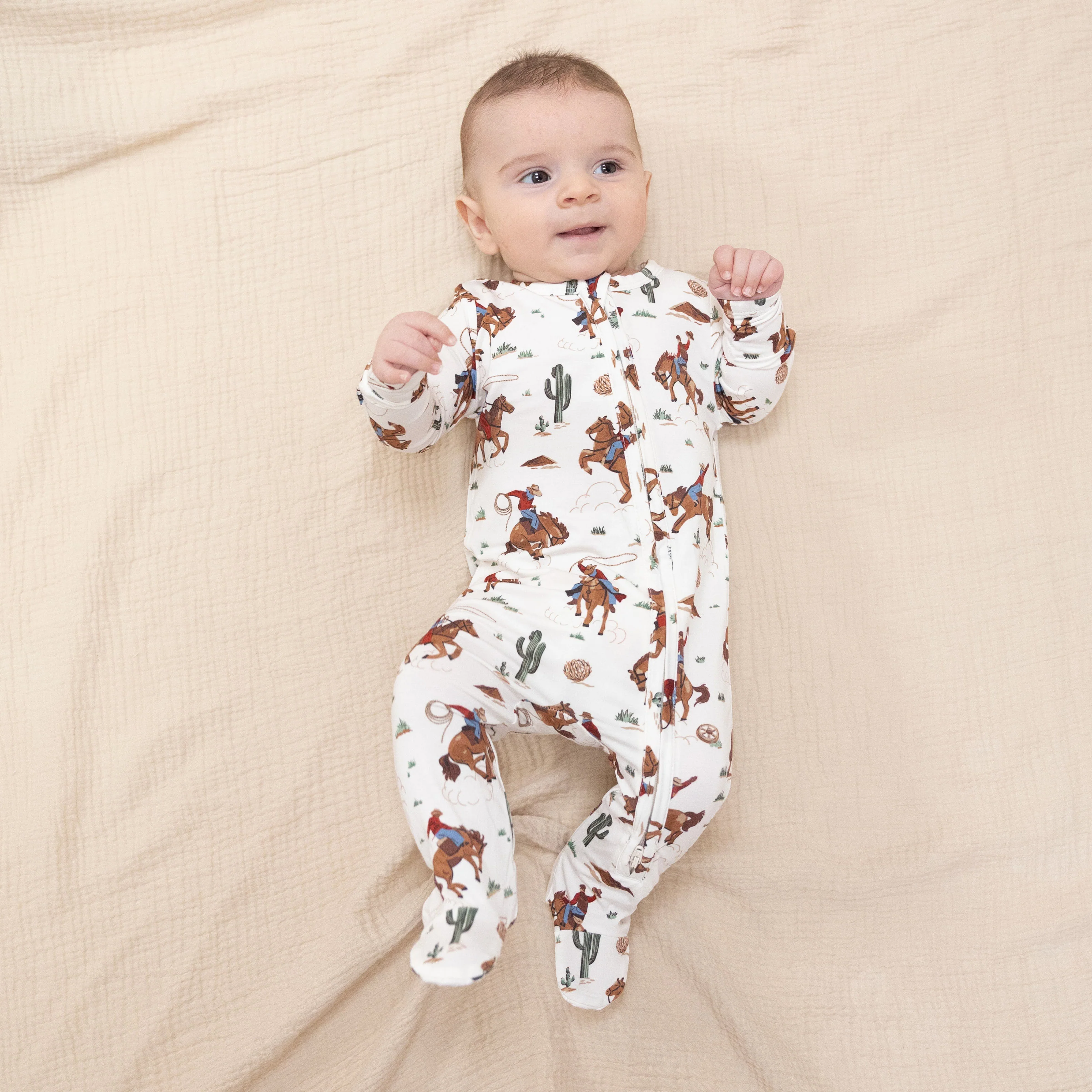 Buckaroo Western - 2 Way Zipper Footie