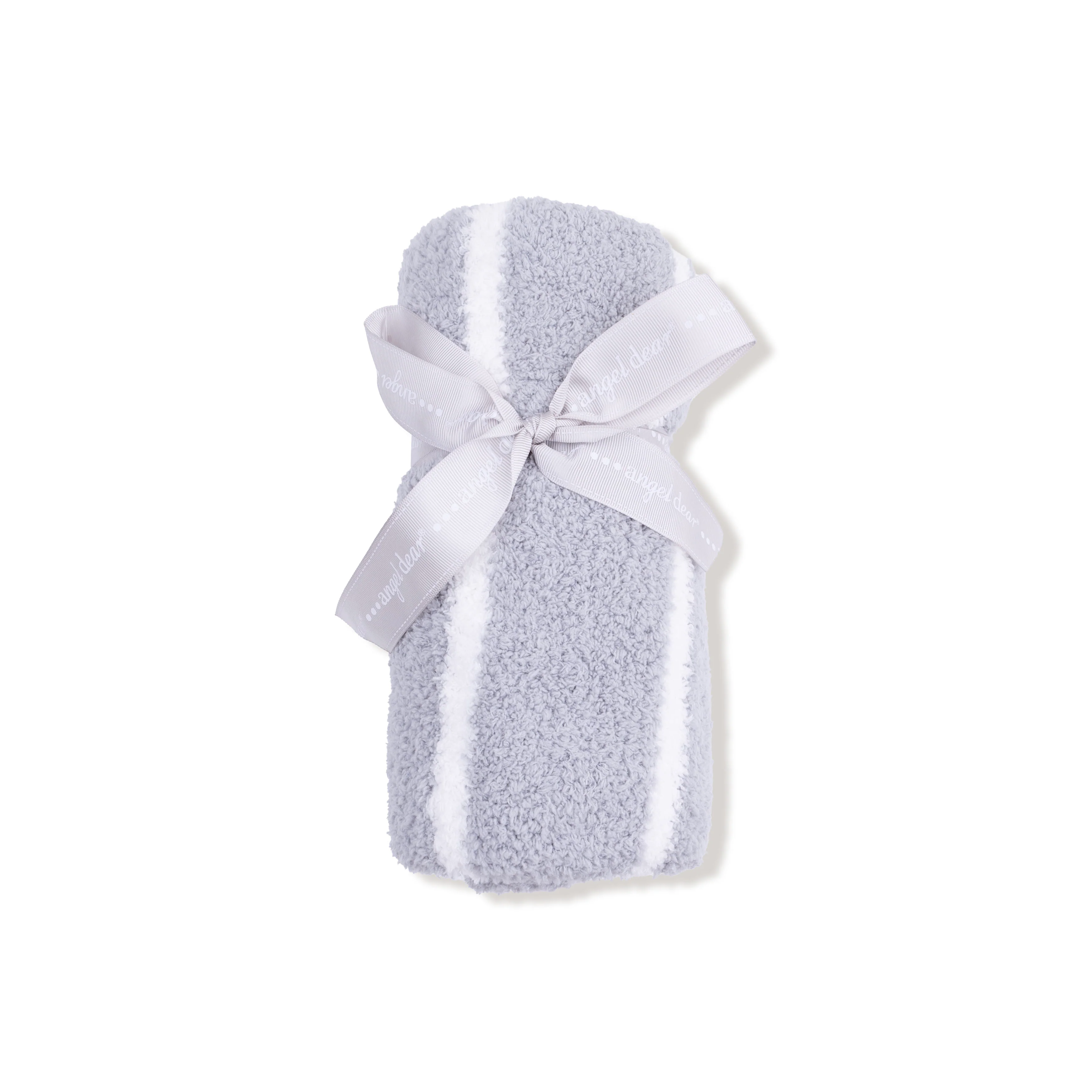 Chenille - Grey & Ivory Stripe Stoller Blanket - Image 2