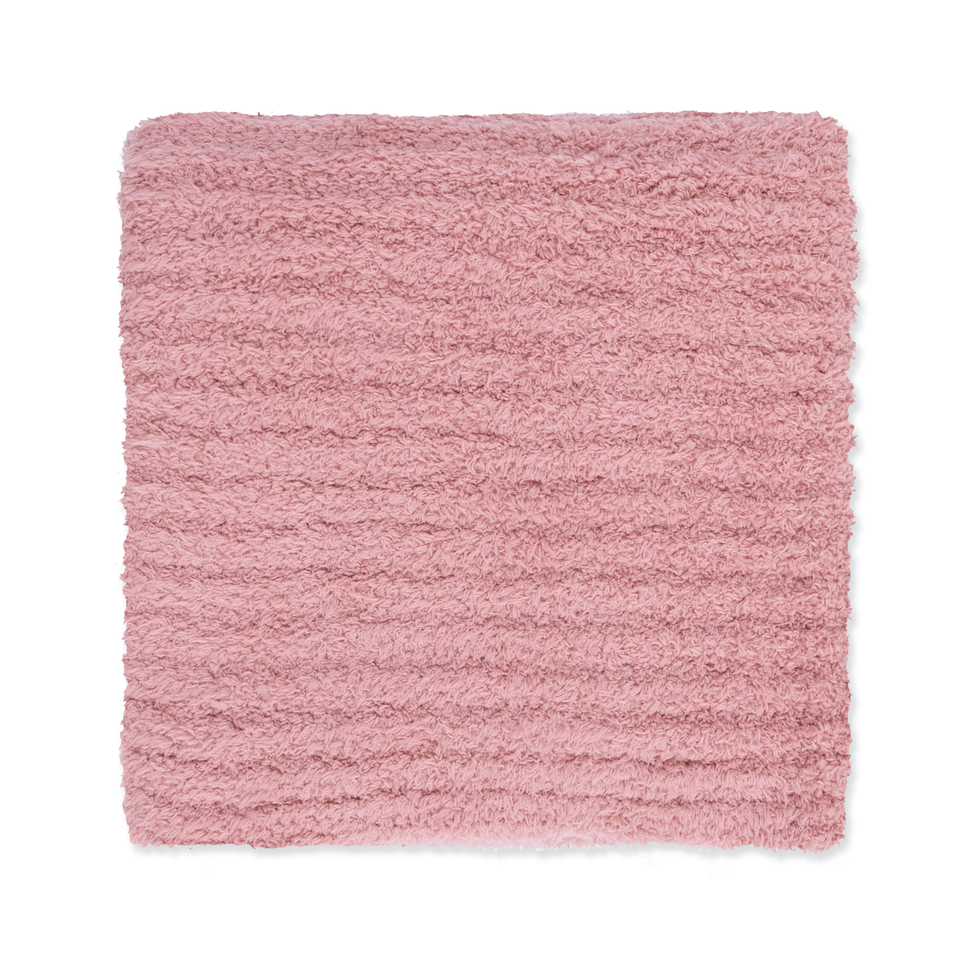 Chenille - Rose Blanket with Striped Texture - Image 3