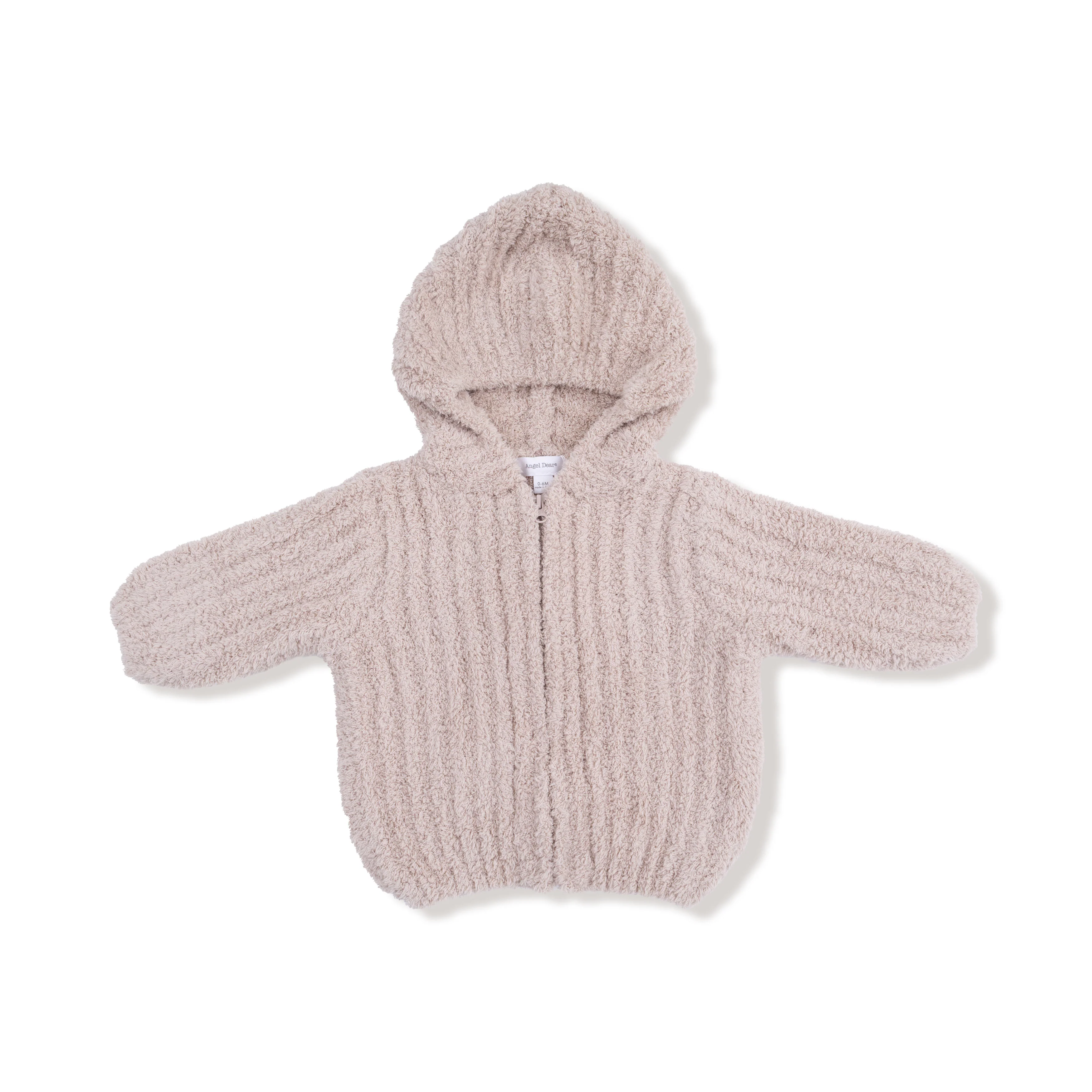 Chenille - Stone Hooded Jacket with Striped Texture - Image 2