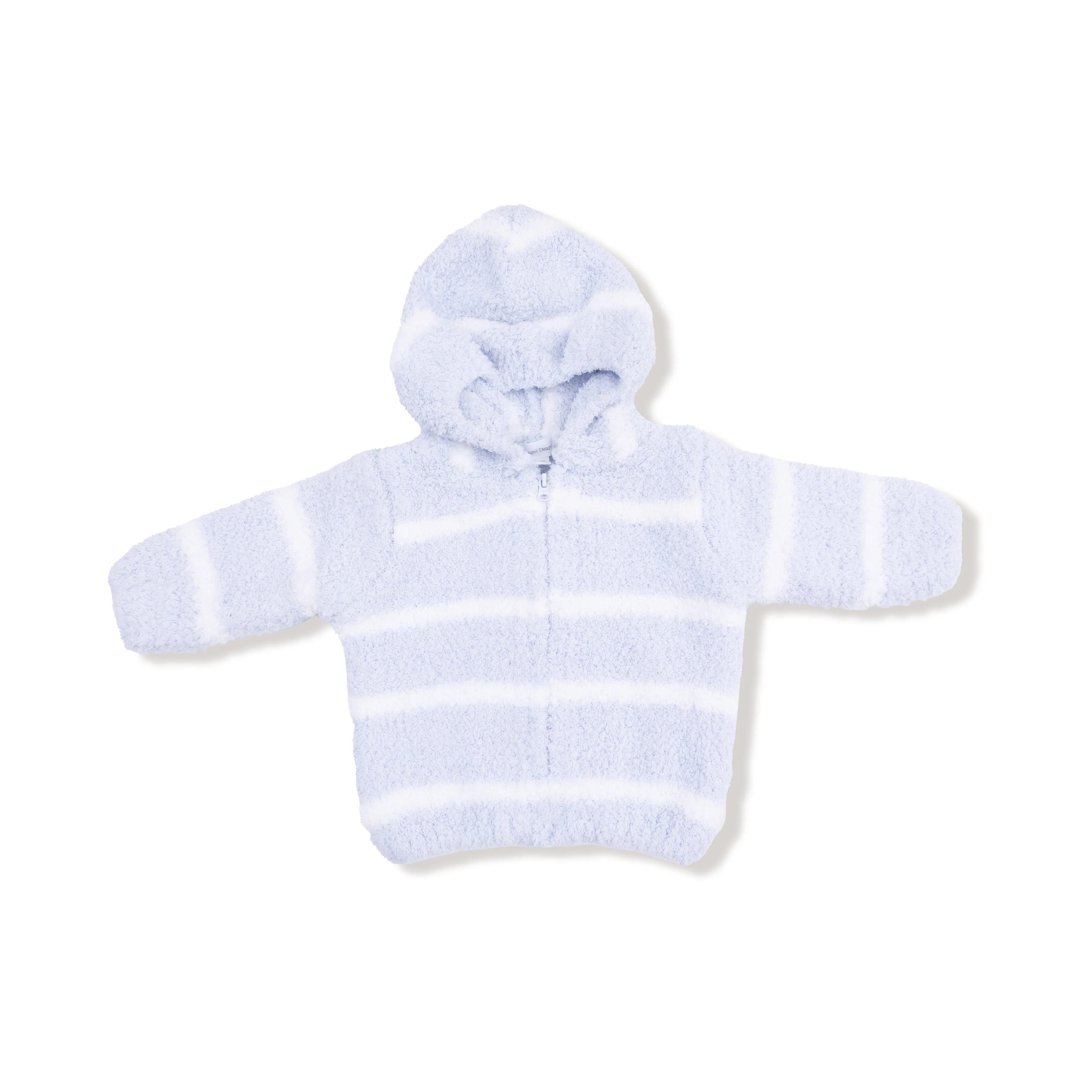 Chenille - Light Blue & Ivory Stripe Hooded Jacket - Image 3