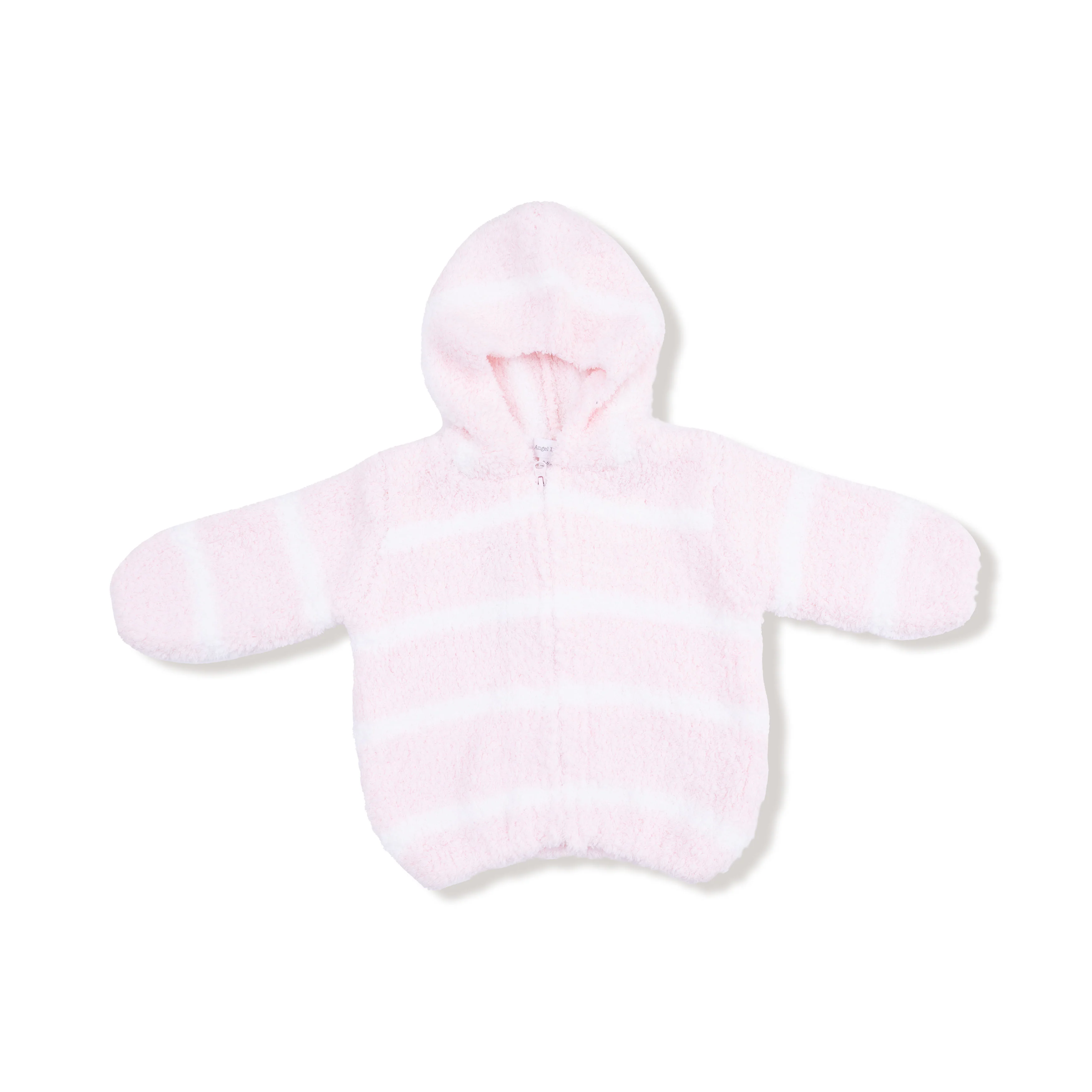Chenille - Pretty Pink & Ivory Stripe Hooded Jacket - Image 3