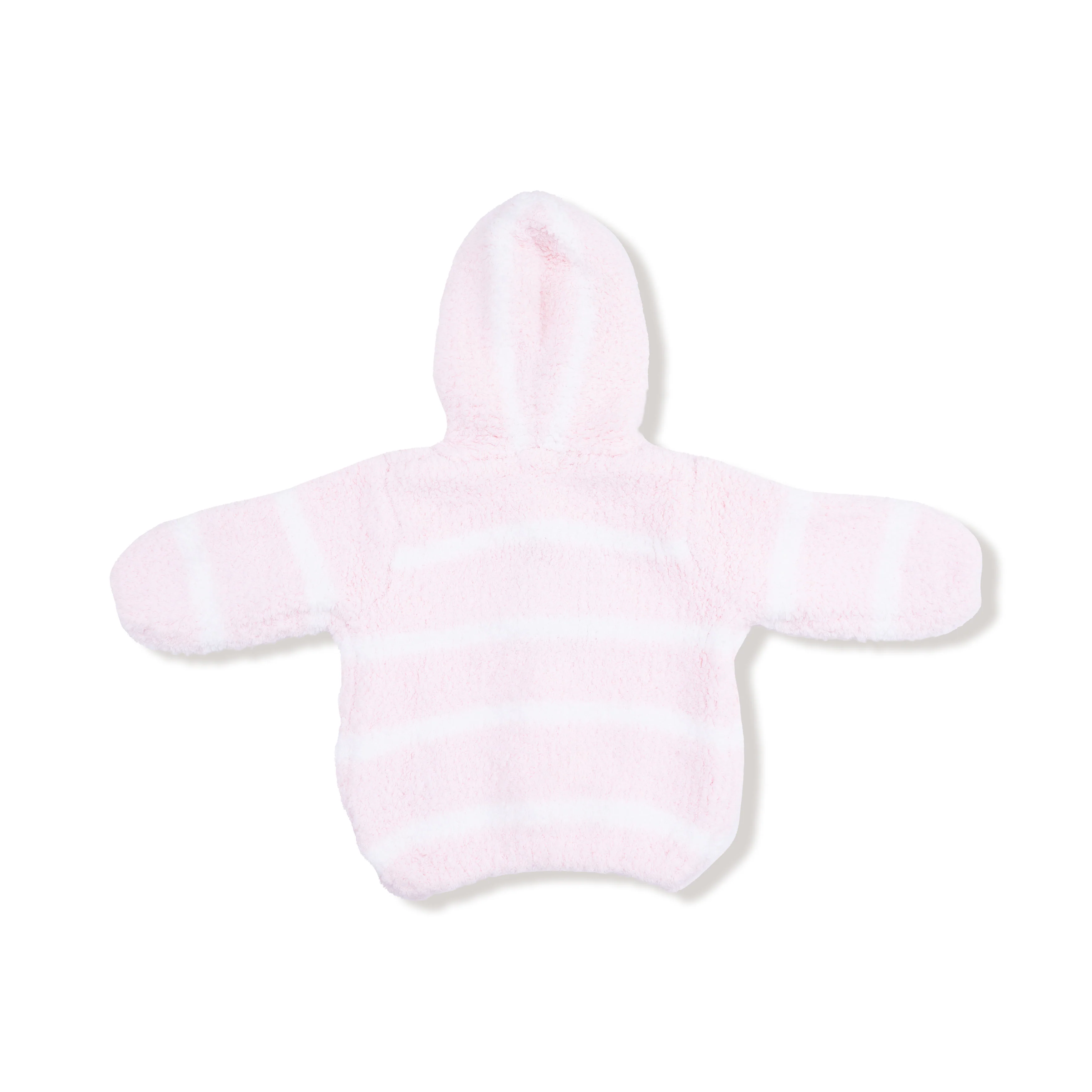 Chenille - Pretty Pink & Ivory Stripe Hooded Jacket - Image 4