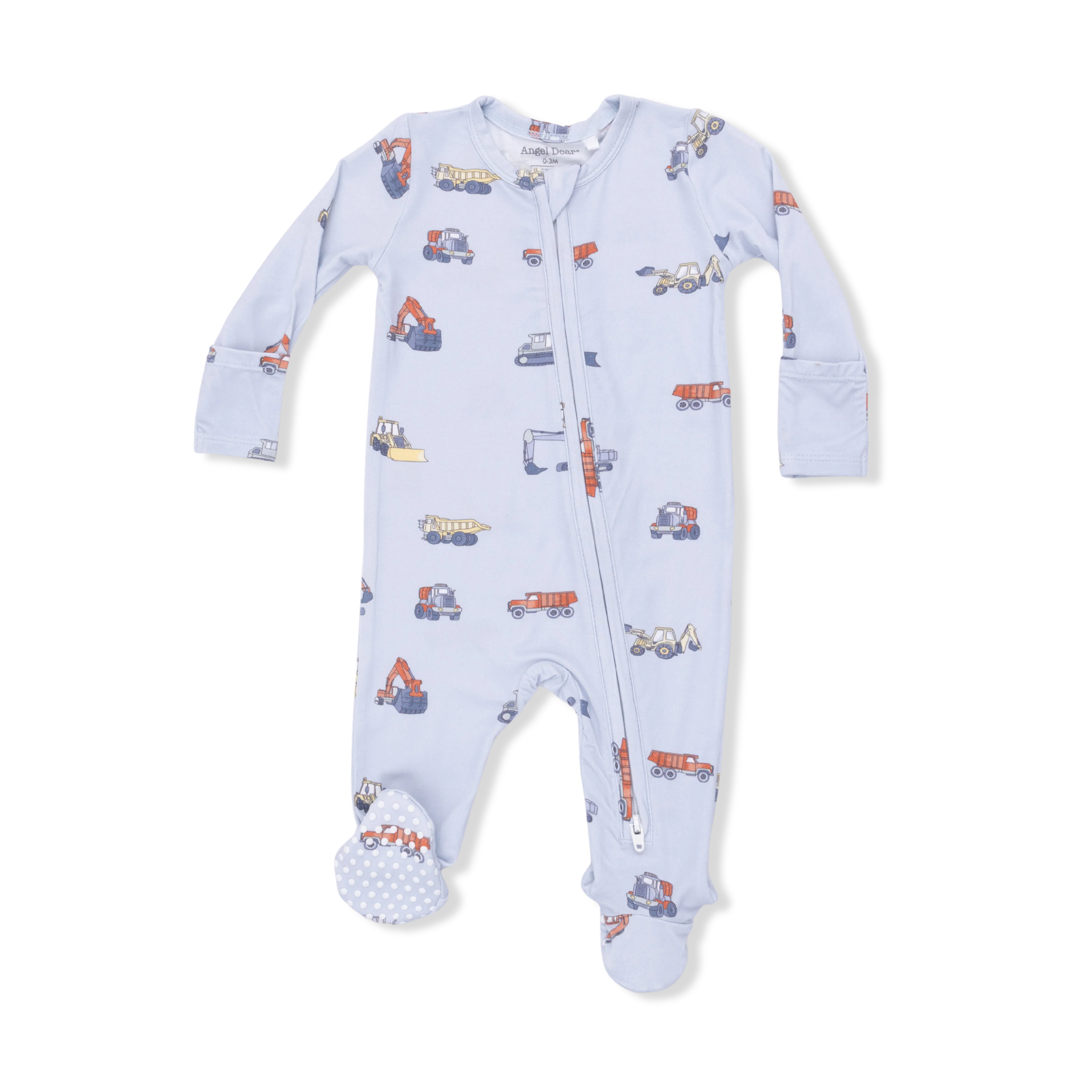 Construction Vehicles - 2 Way Zipper Footie - Image 2
