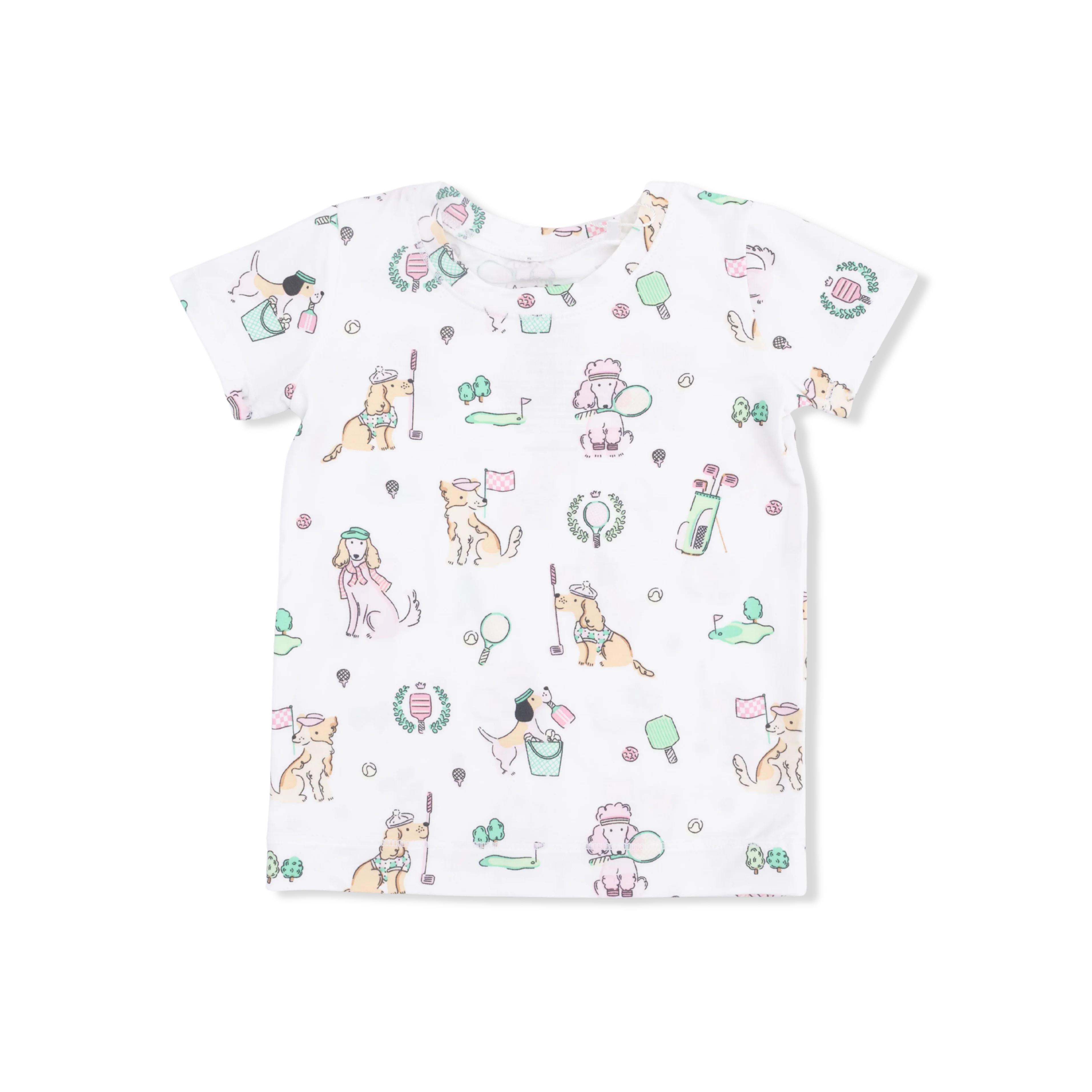 Country Club Dogs Pink - Short Sleeve Loungewear Set - Image 4