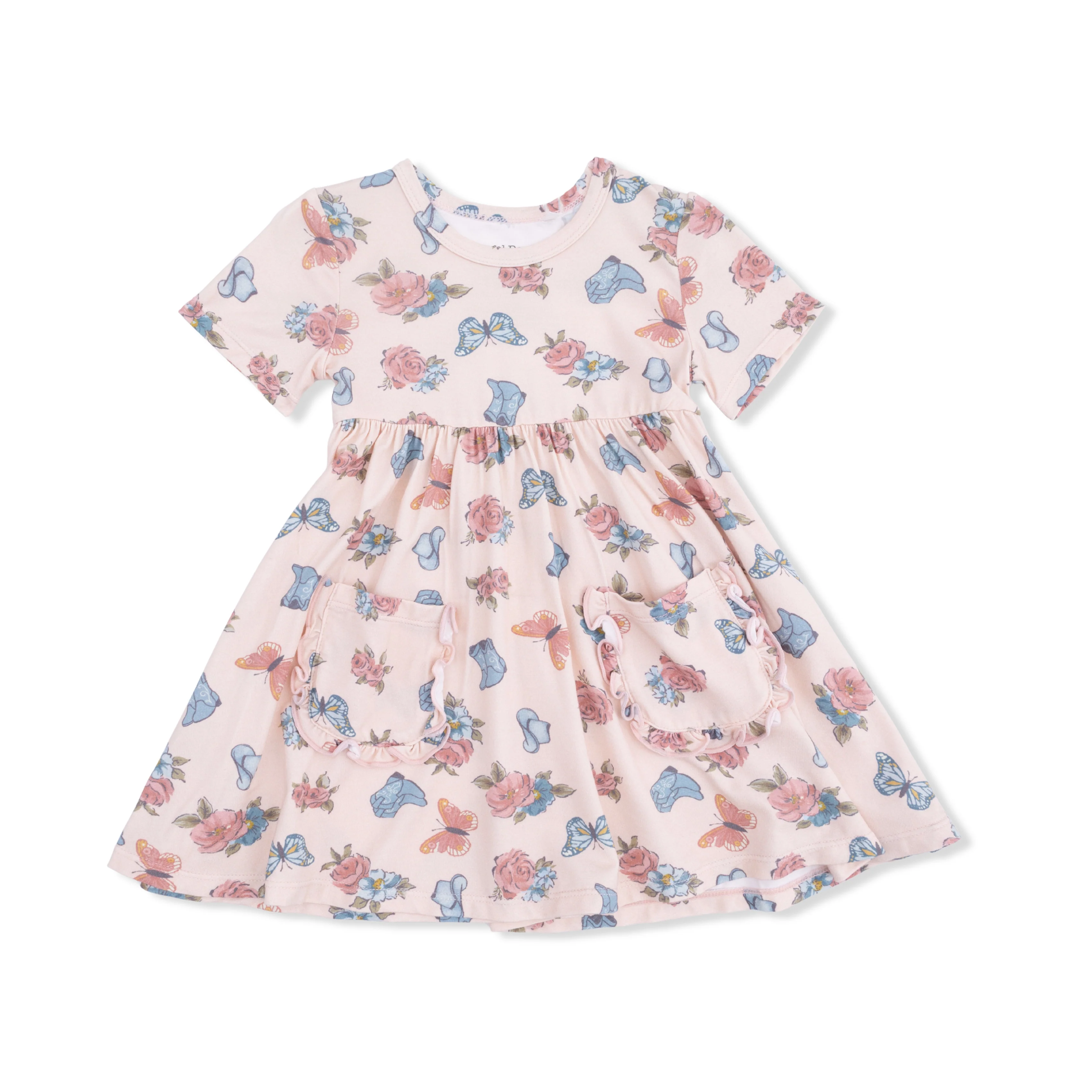 Country Girl Boots - Twirly Dress with Ruffle Pockets - Image 2