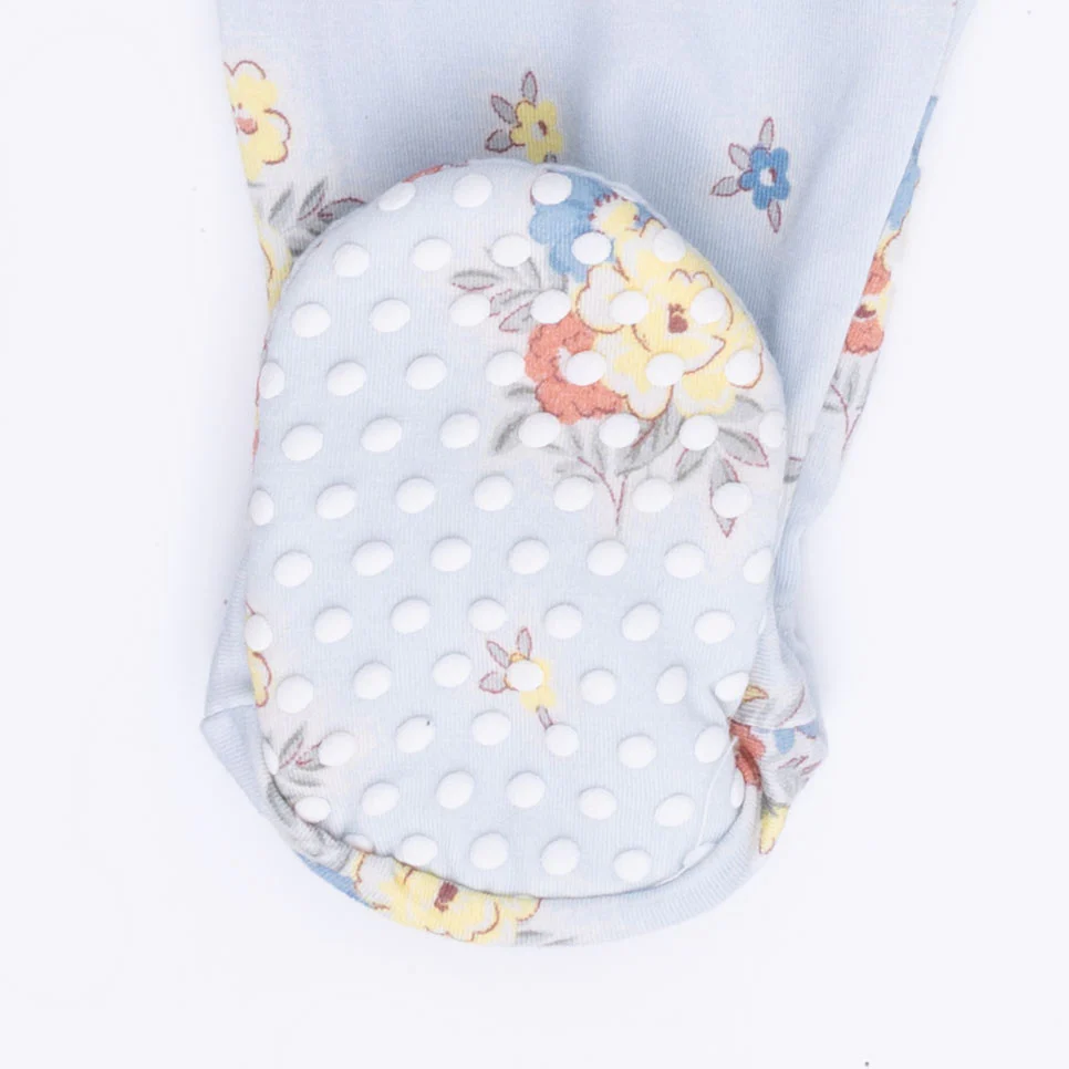 Country Stitch Floral - 2 Way Ruffle Back Zipper Footie - Image 6