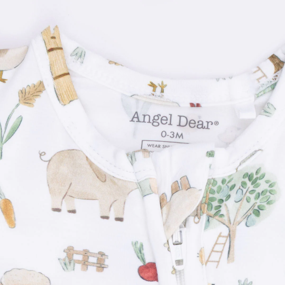 Cute Farm Animals Uni - 2 Way Zipper Footie, Swaddle  & Bandana Bib Set - Image 5
