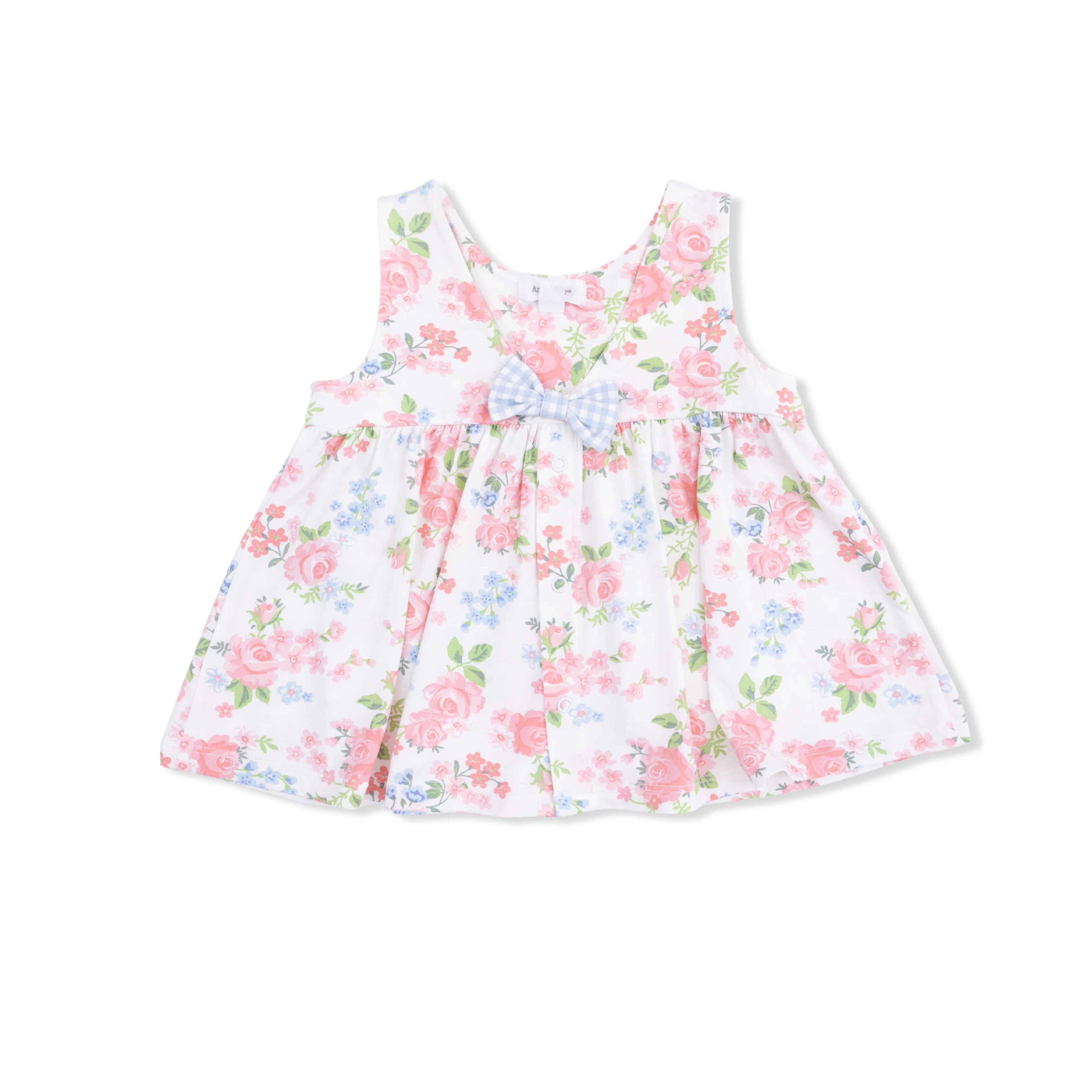 Cute Little Roses - Infant Dress with Bow and Bloomer - Image 4