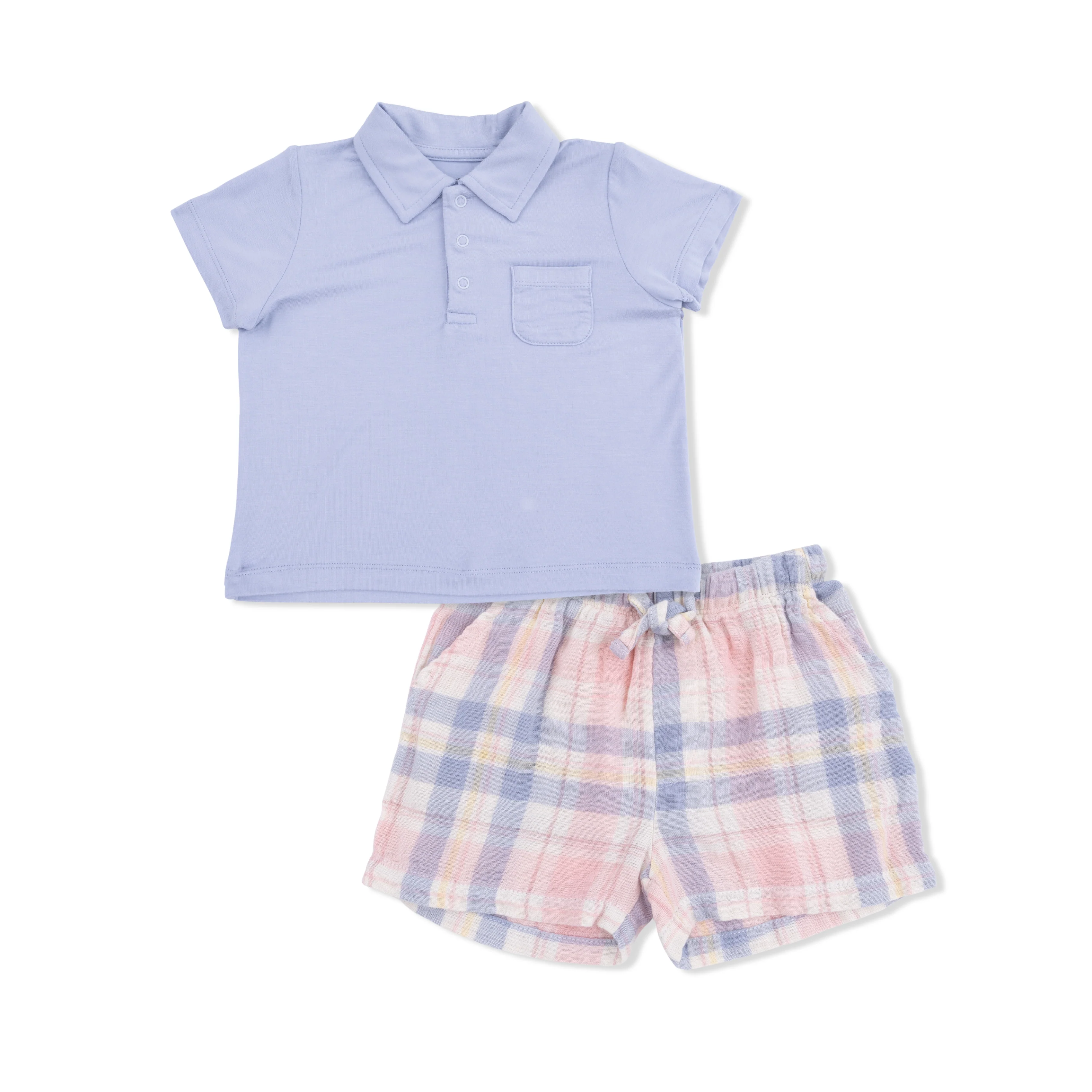 Dusty Plaid - Polo with Casual Short - Image 2