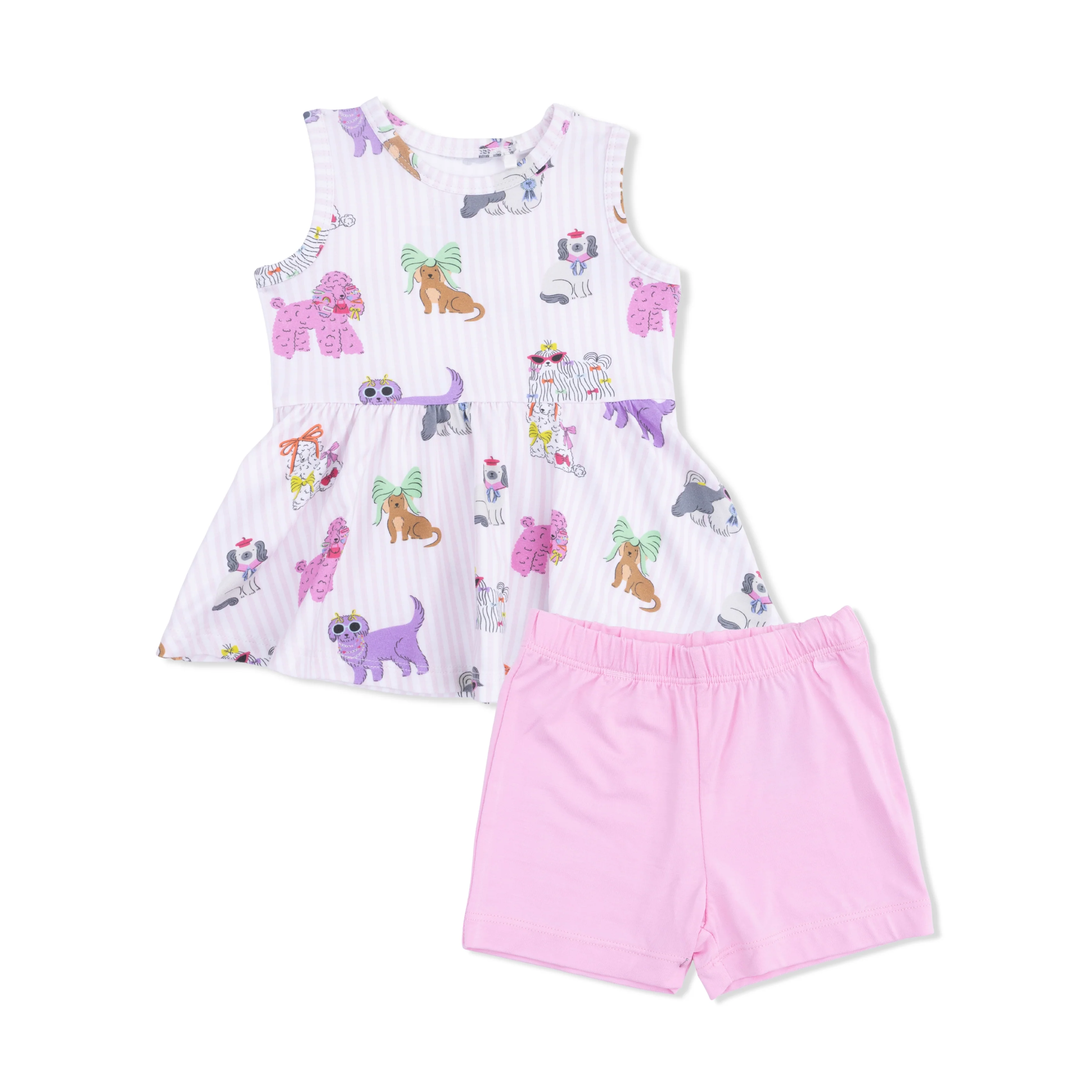 Fancy Dogs - Peplum Tank Top and Bike Short - Image 2