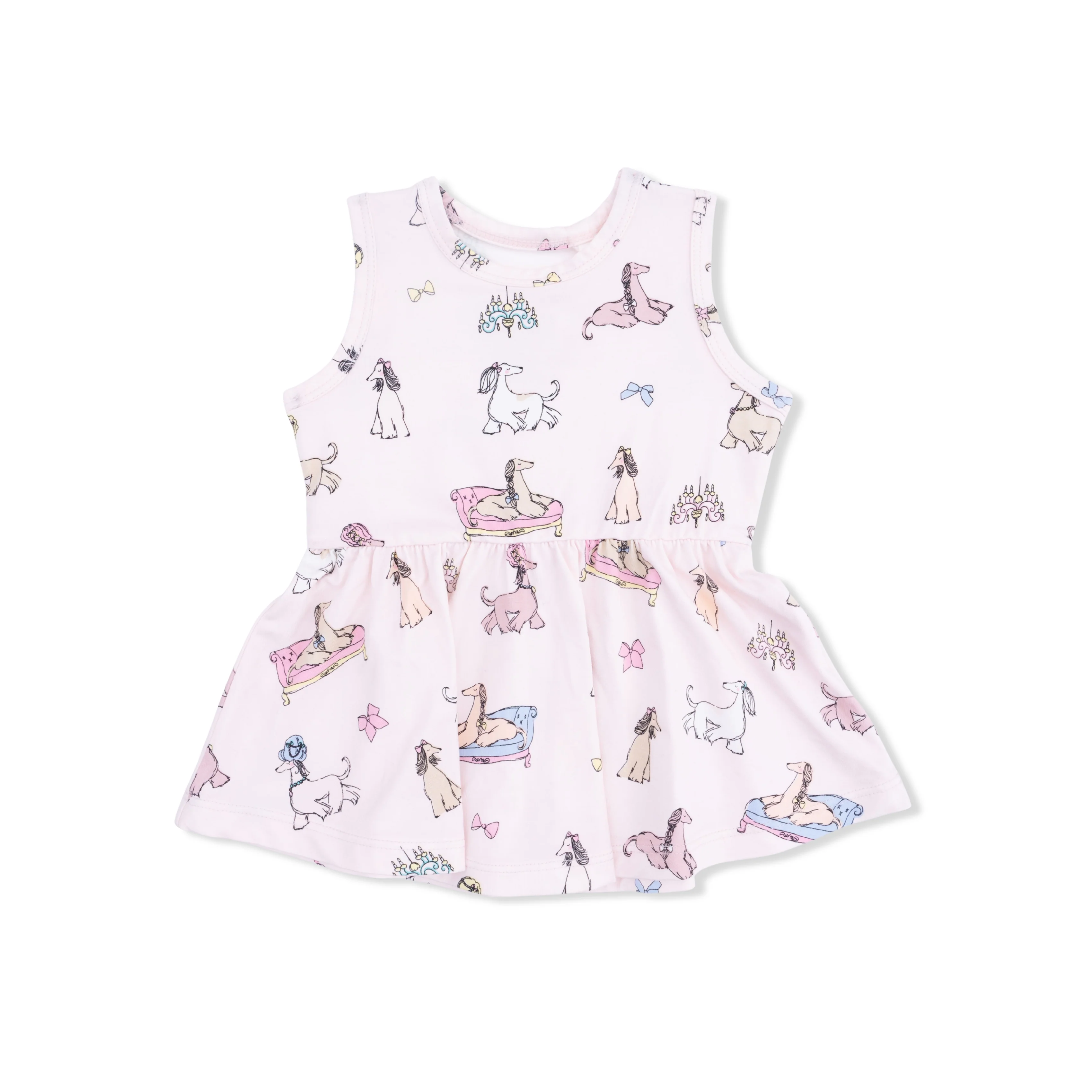 Fancy Hounds with Bows - Peplum Tank Top and Bike Short - Image 2