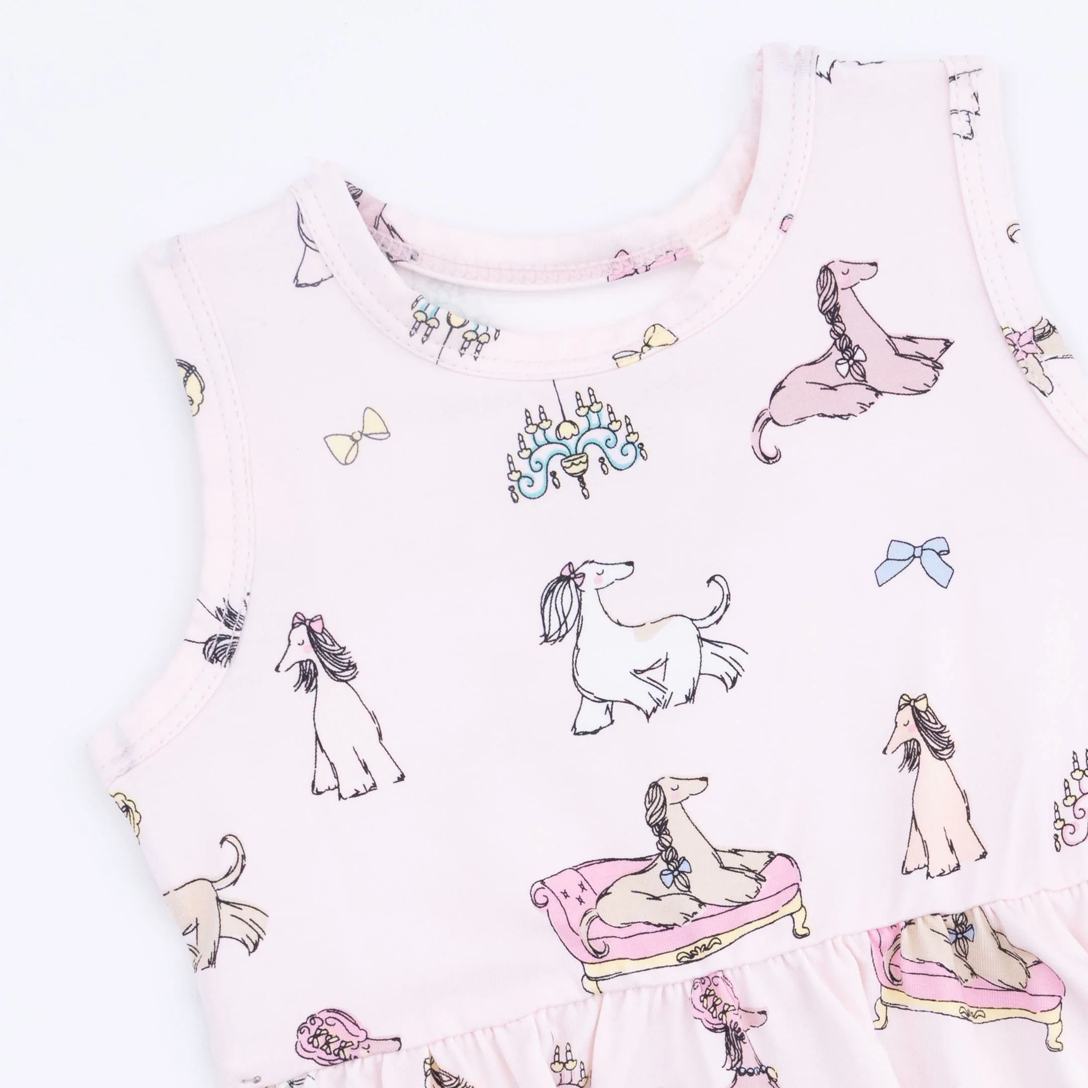 Fancy Hounds with Bows - Peplum Tank Top and Bike Short - Image 5