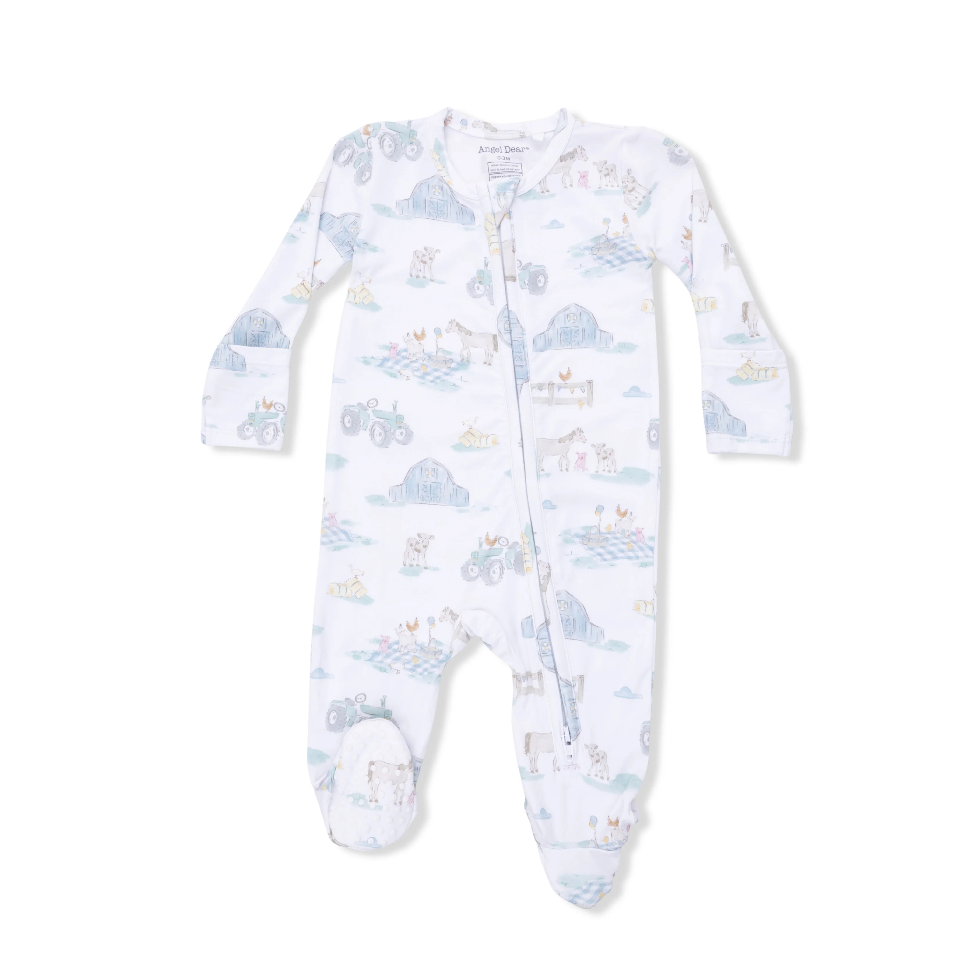 Farm Animal Party - 2 Way Zipper Footie - Image 2