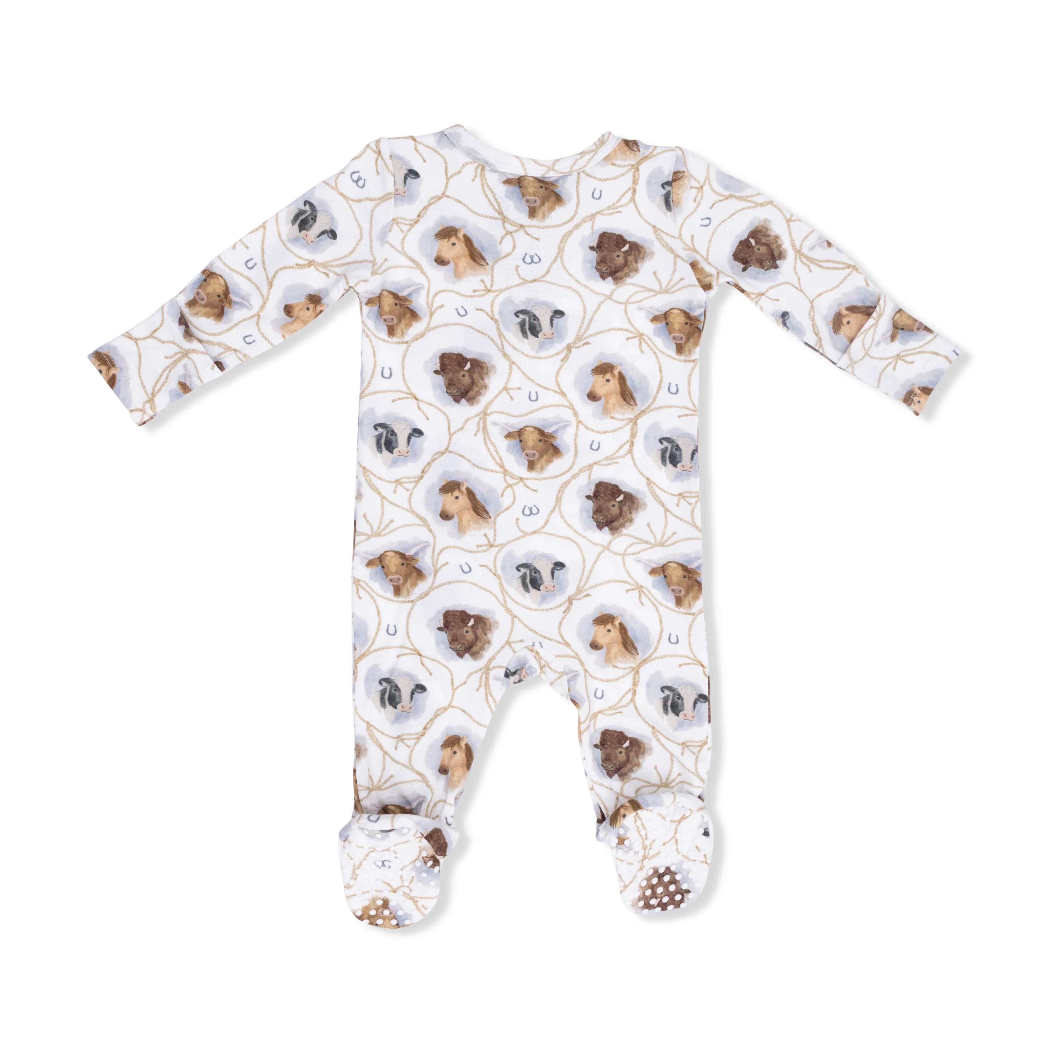 Farm Animals Rope Cameos Uni - 2 Way Zipper Footie - Image 3