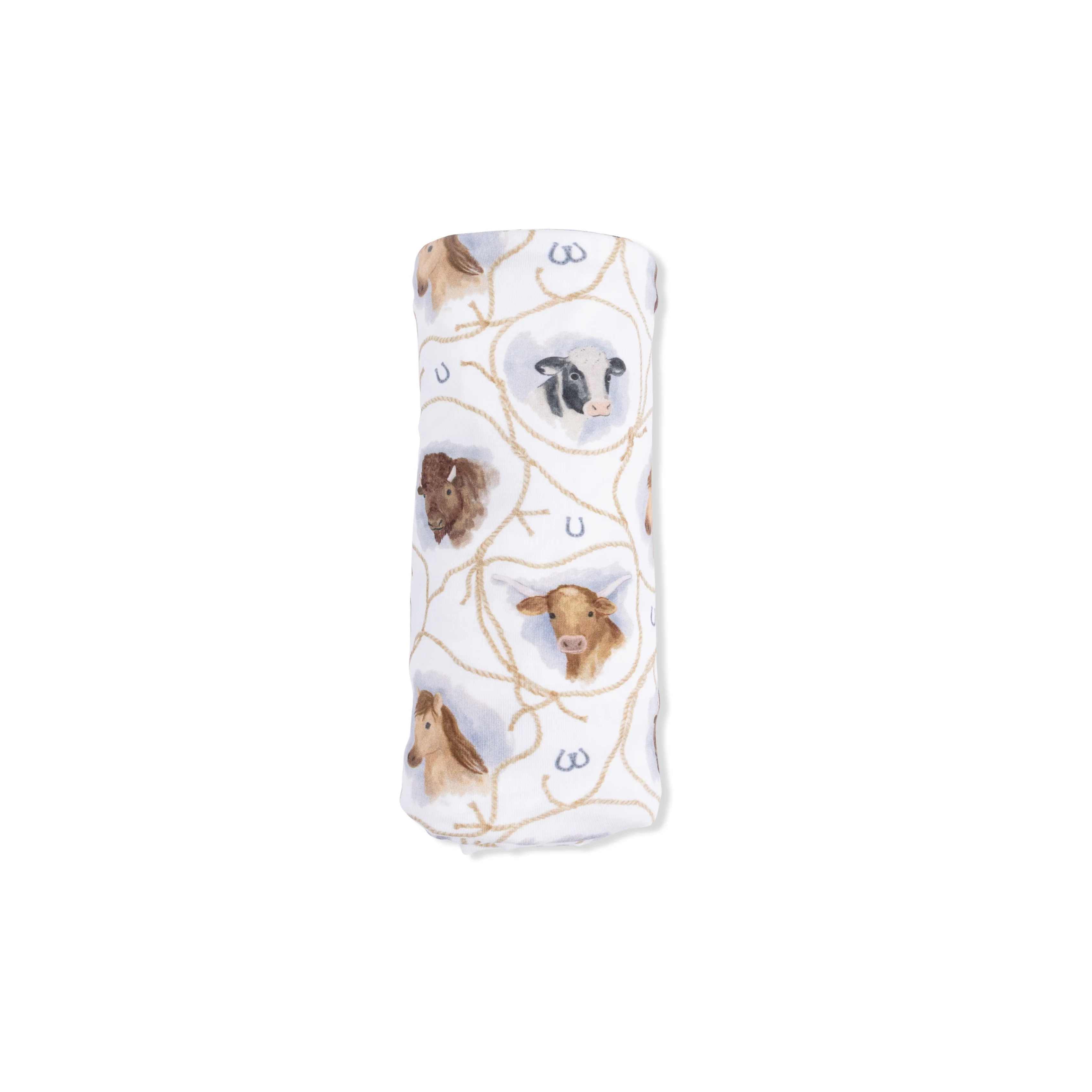 Farm Animals Rope Cameos Uni - Swaddle Blanket - Image 3