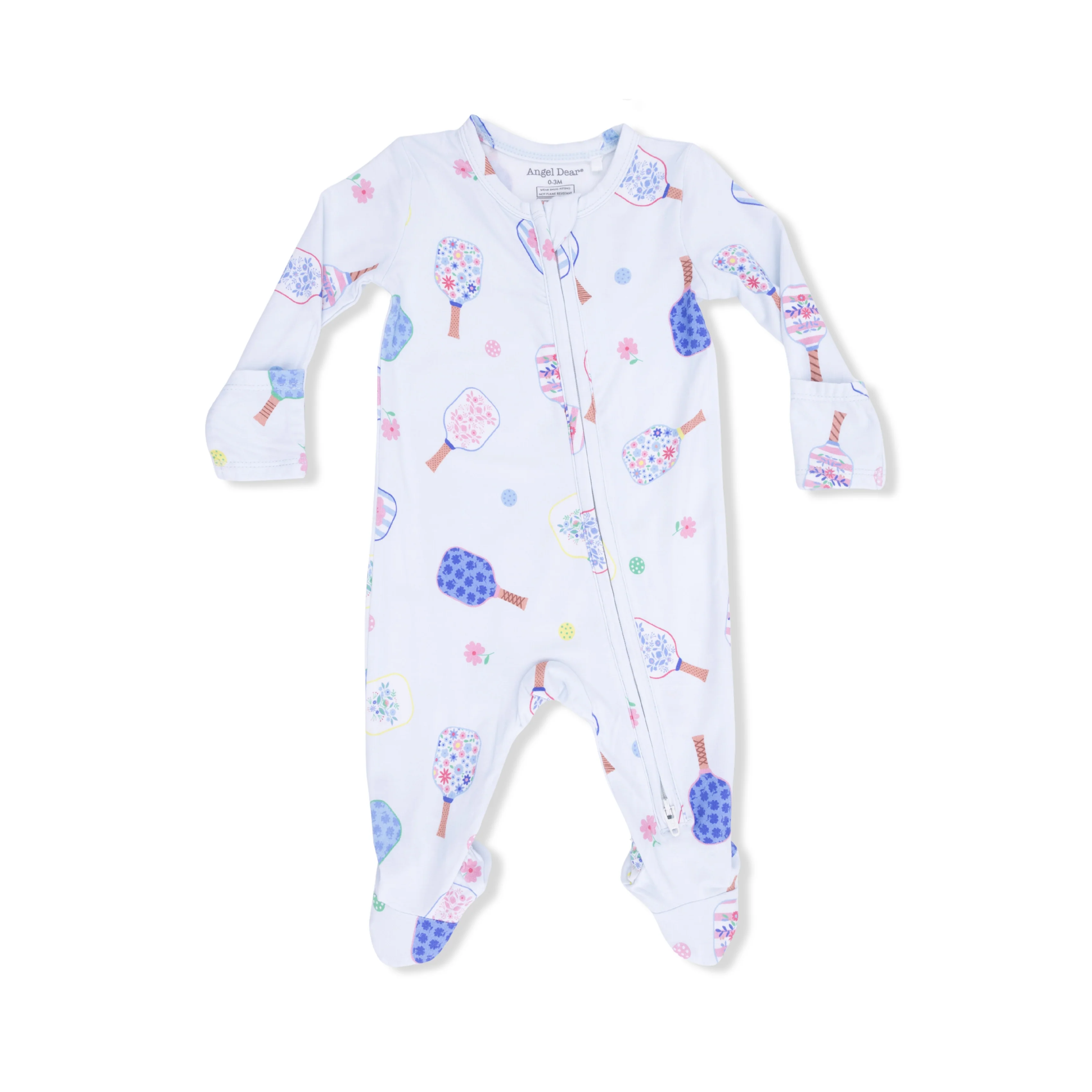 Floral Pickleball - 2 Way Zipper Footie - Image 3