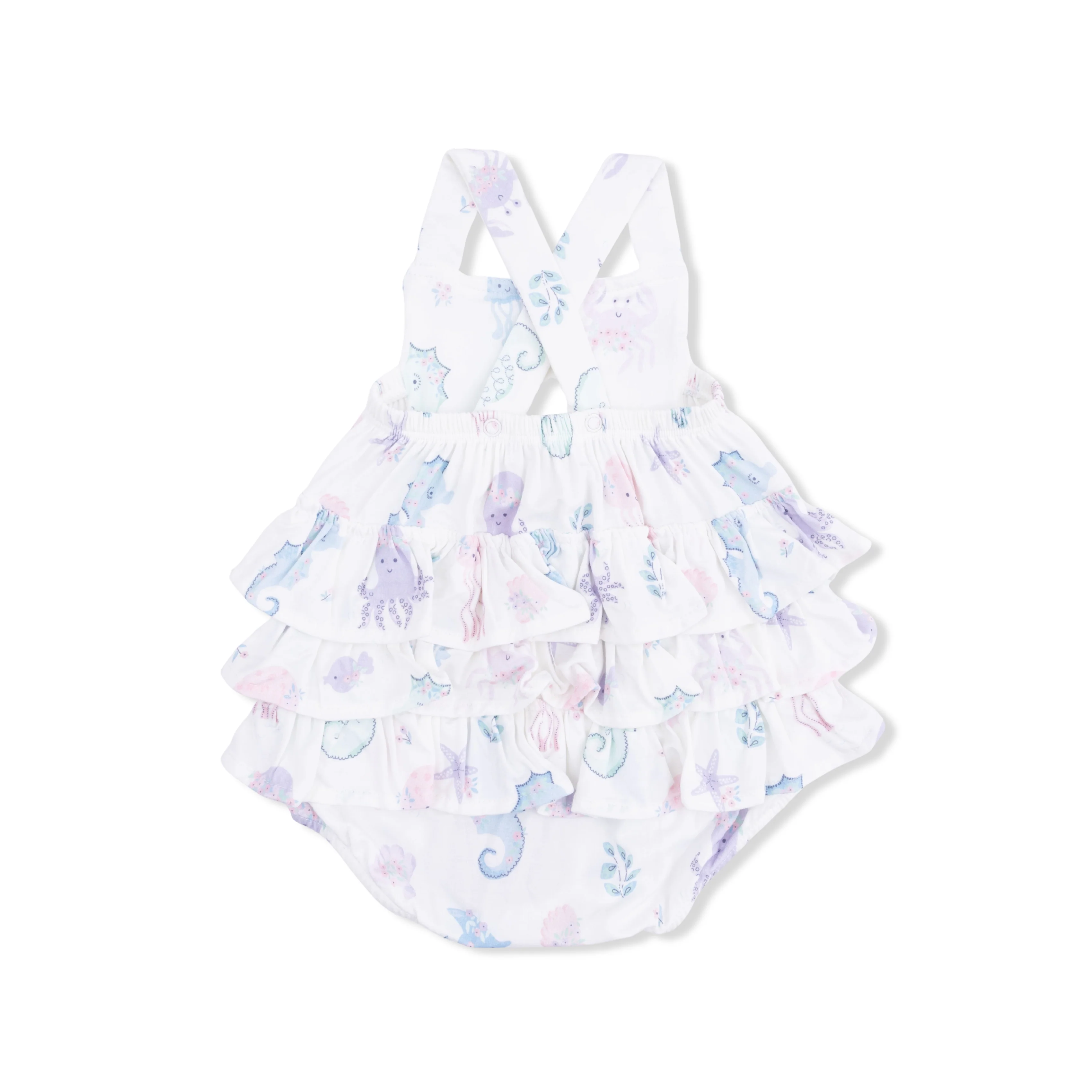 Floral Sea Creatures - Ruffle Sunsuit - Image 2