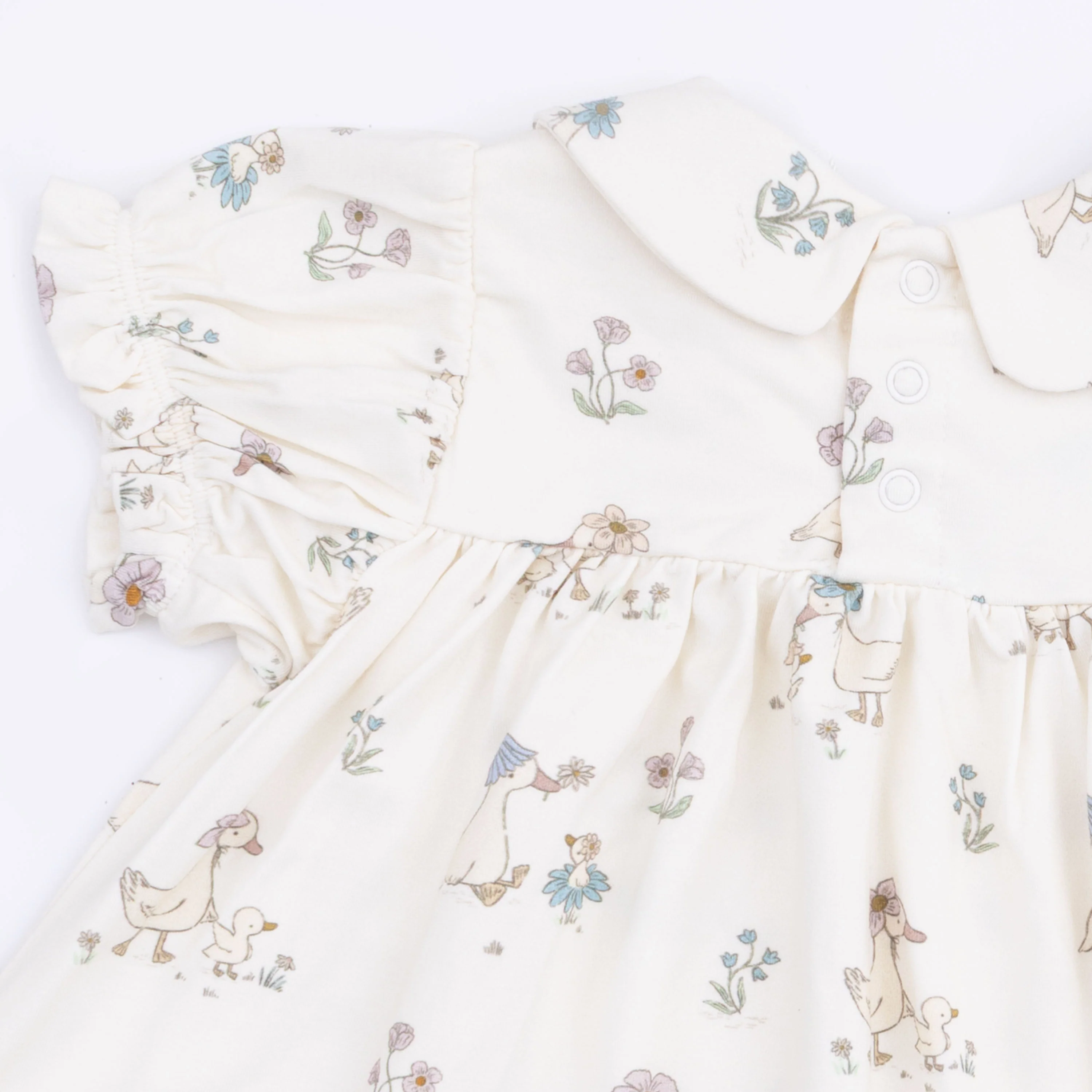 Flower Ducklings - Smocked Dress Set with Headband - Image 9