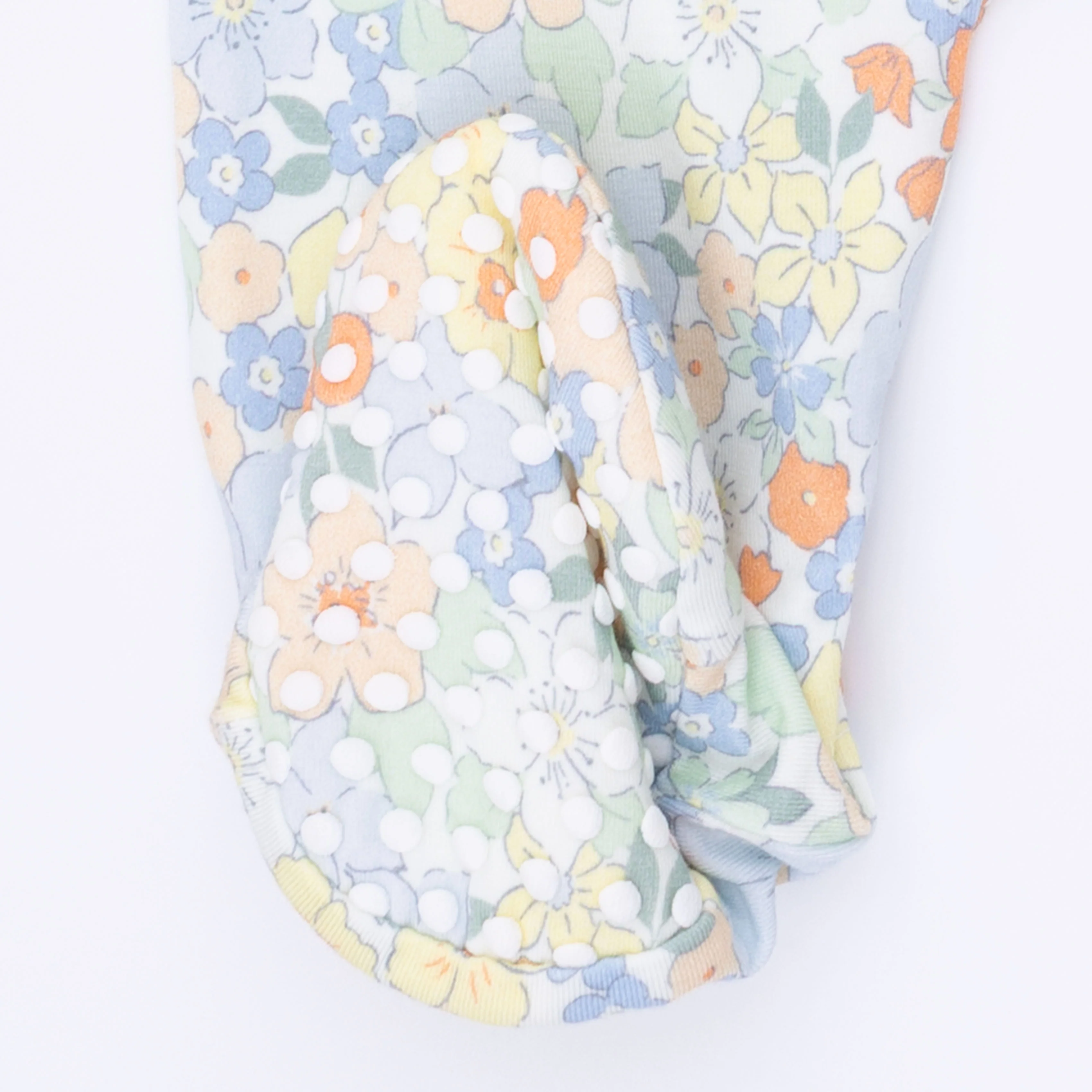 Georgia Floral - 2 Way Ruffle Back Zipper Footie & Headband Set - Image 7