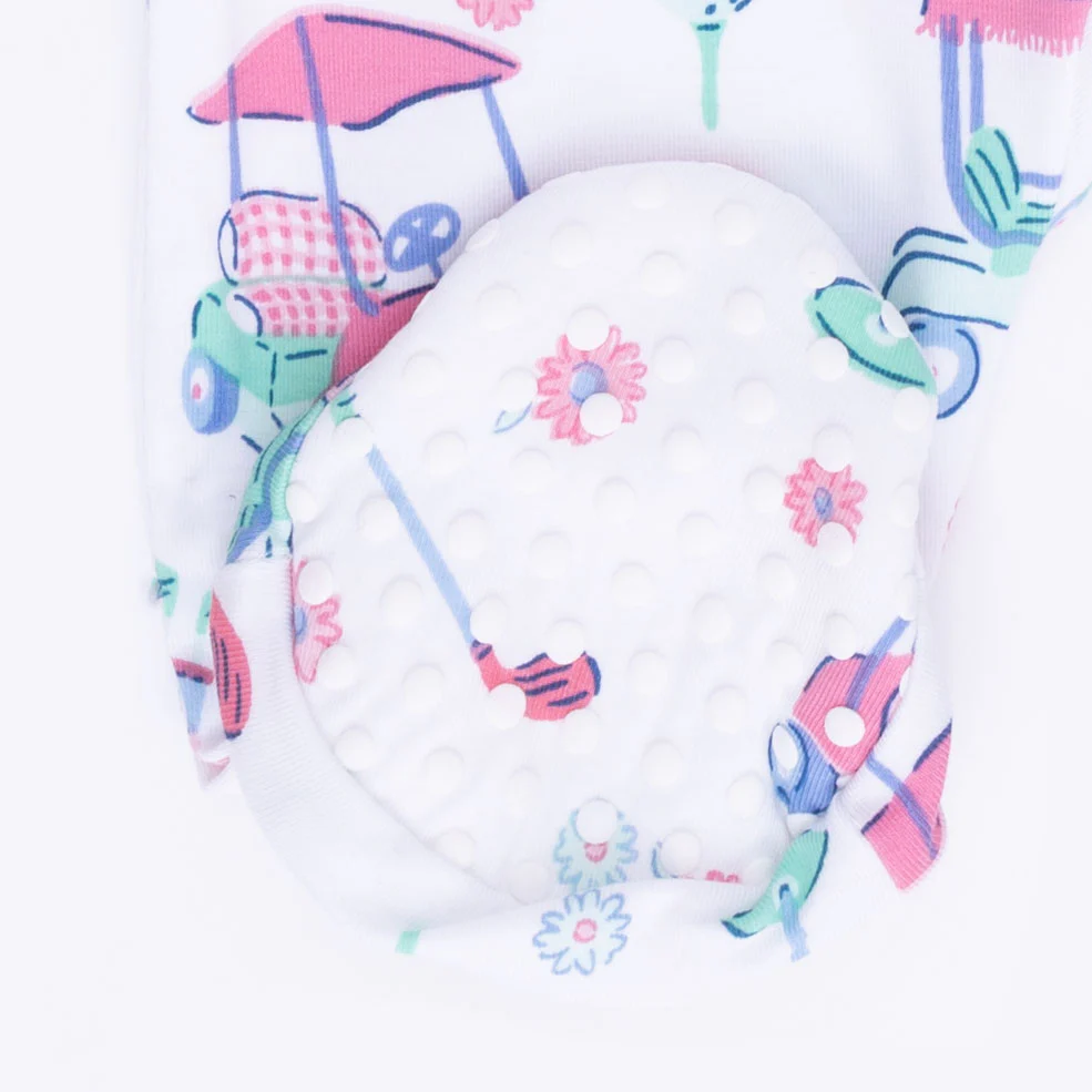 Golf Carts and Flowers - 2 Way Ruffle Back Zipper Footie - Image 6