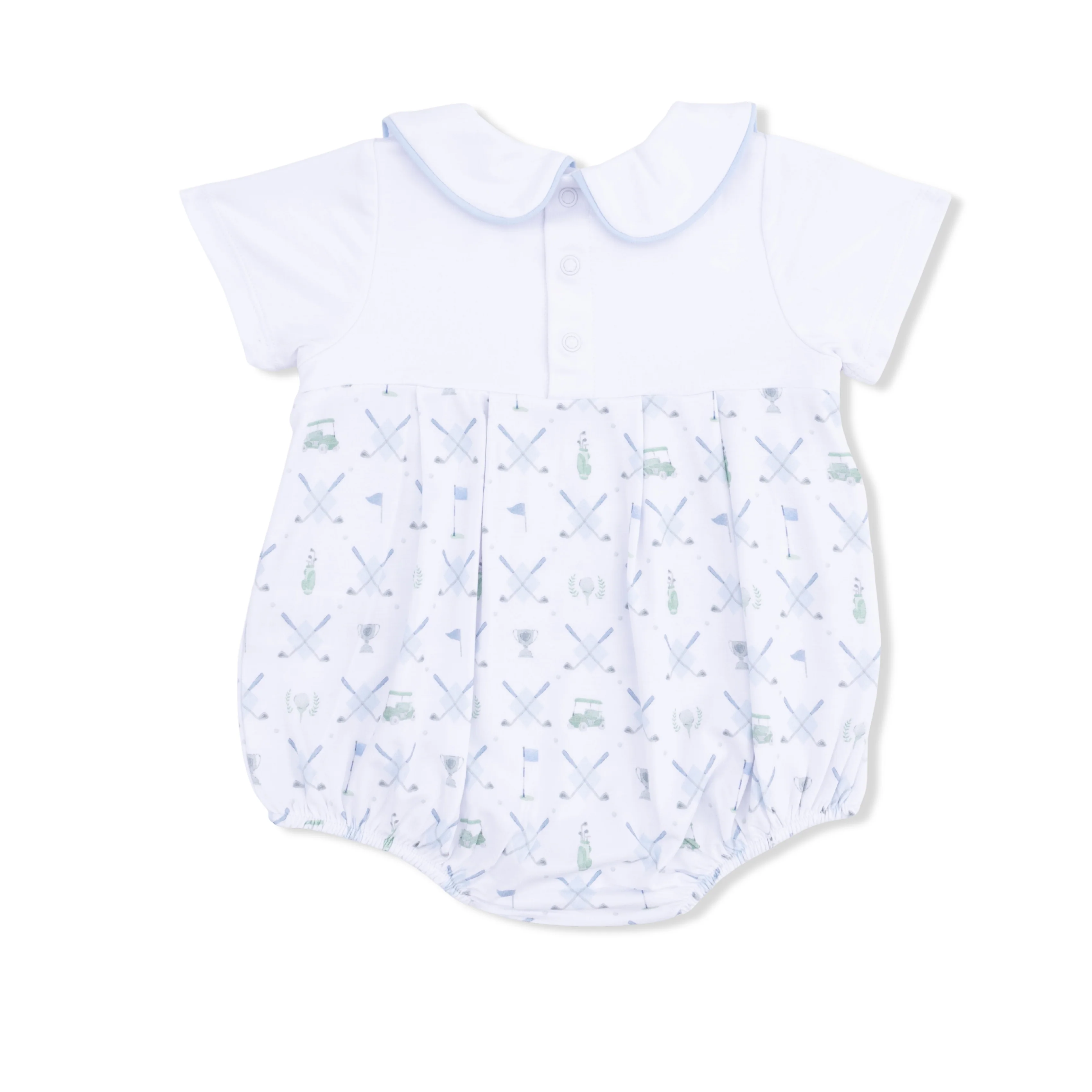 Golf Trellis Blue - Classic Box Pleat Bubble - Image 2