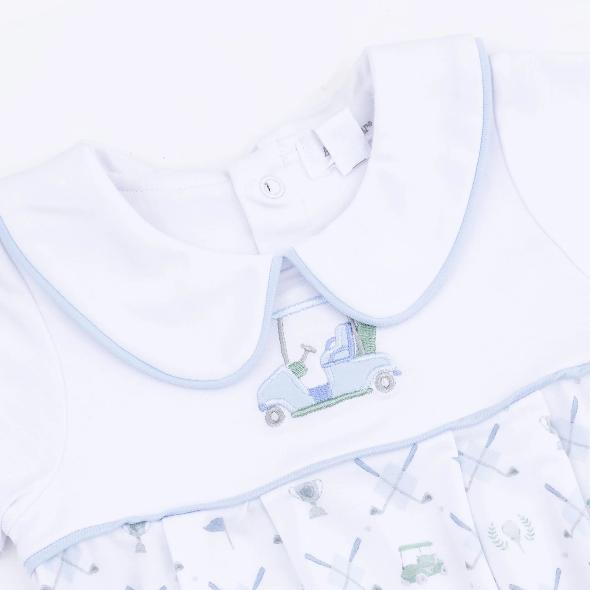 Golf Trellis Blue - Classic Box Pleat Bubble - Image 3