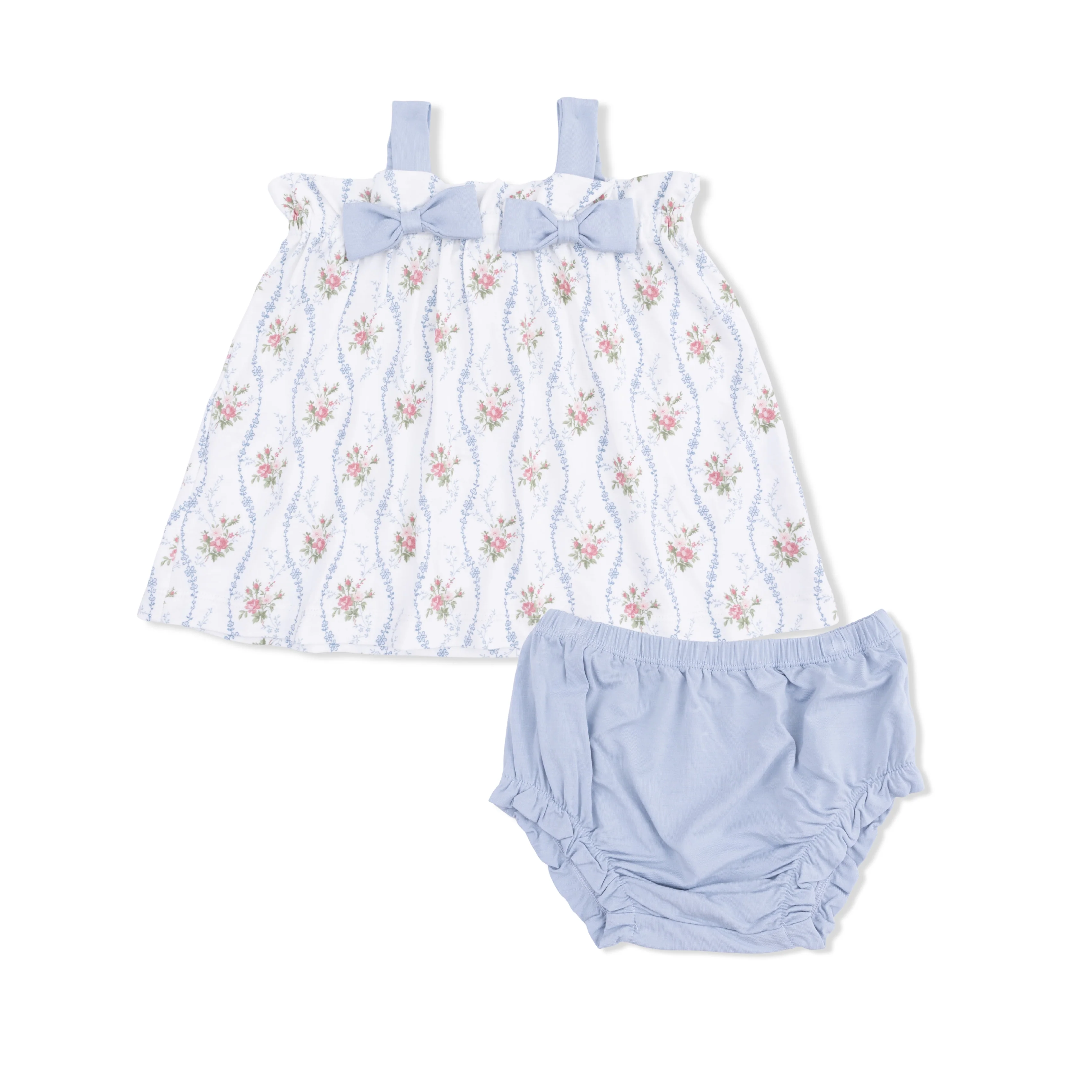 Heirloom Rose Stripe - Top with Bows and Ruffle Leg Bloomer - Image 2