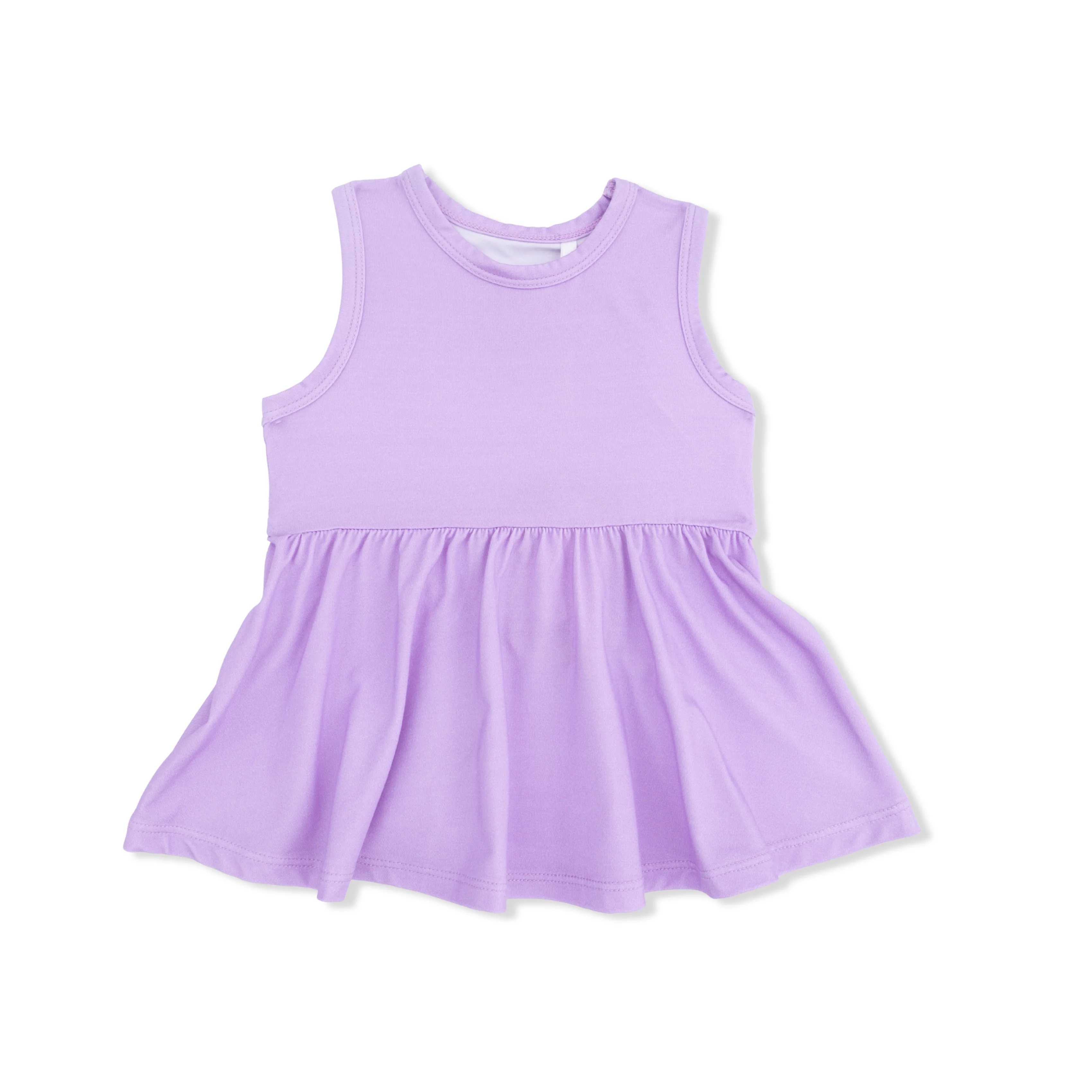 Lacy Lavender Floral - Peplum Tank Top with Baby Bells - Image 2
