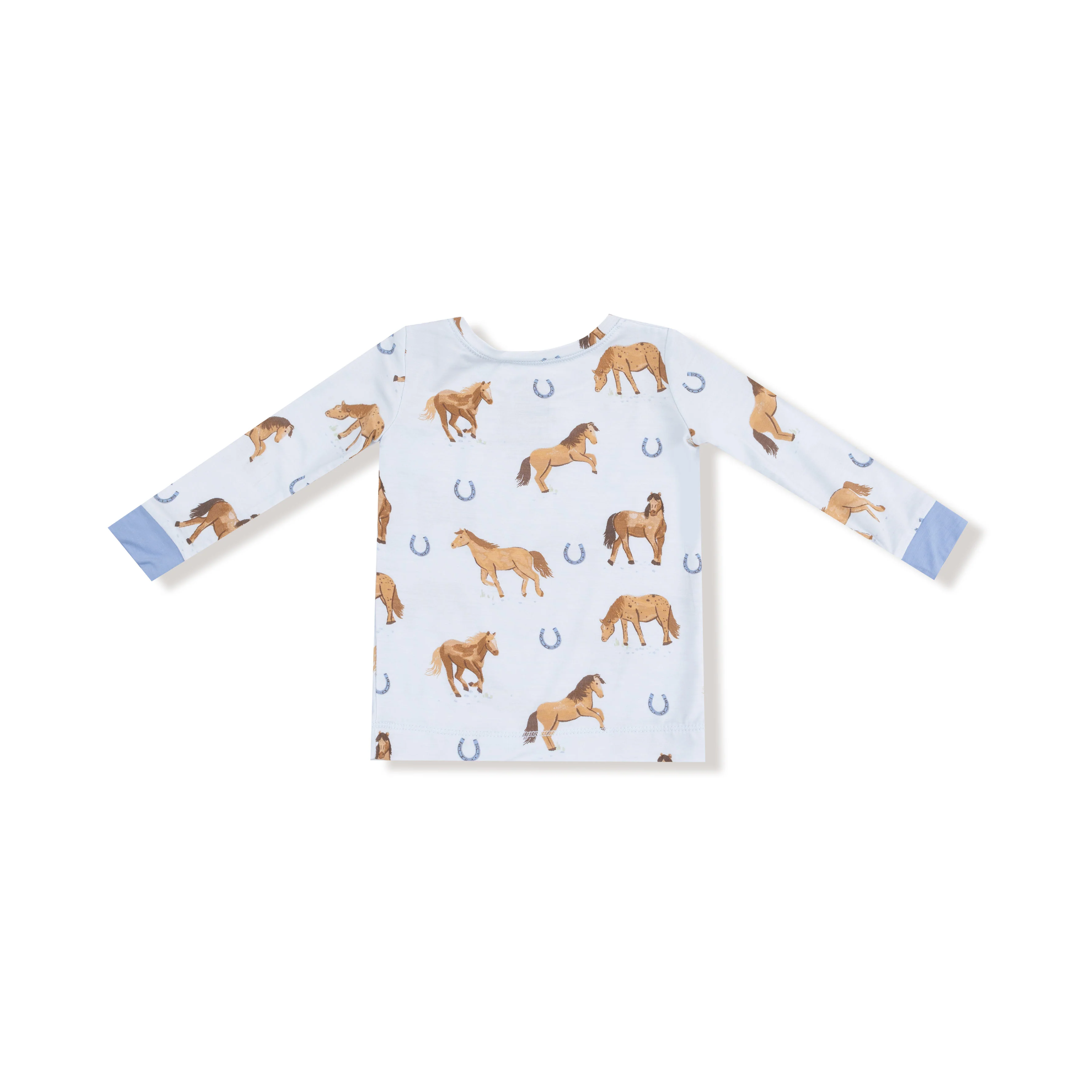 Horses - Blue - Long Sleeve Loungewear Set - Image 3