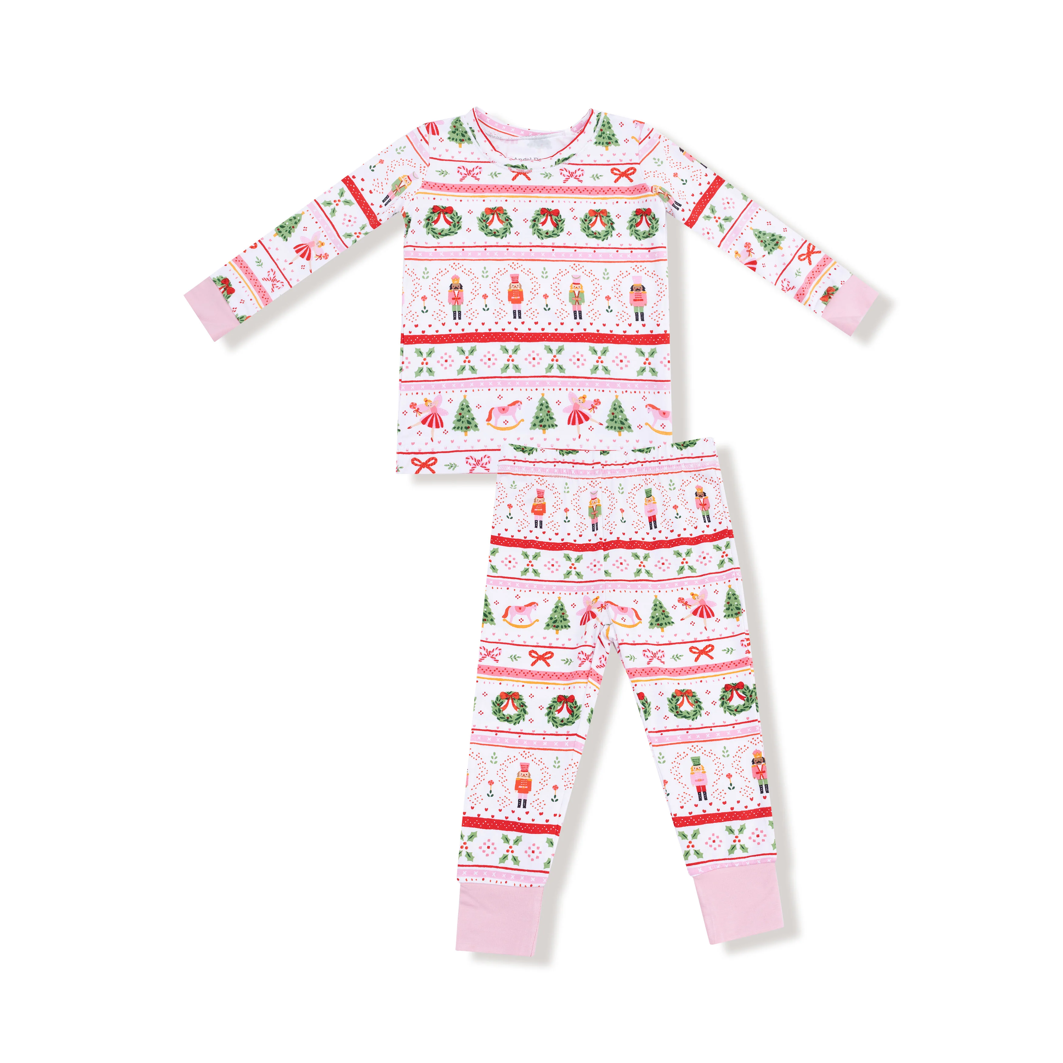 Sugar Plum Fairy - Nutcracker Fair Isle - Pink - Long Sleeve Loungewear Set - Image 2