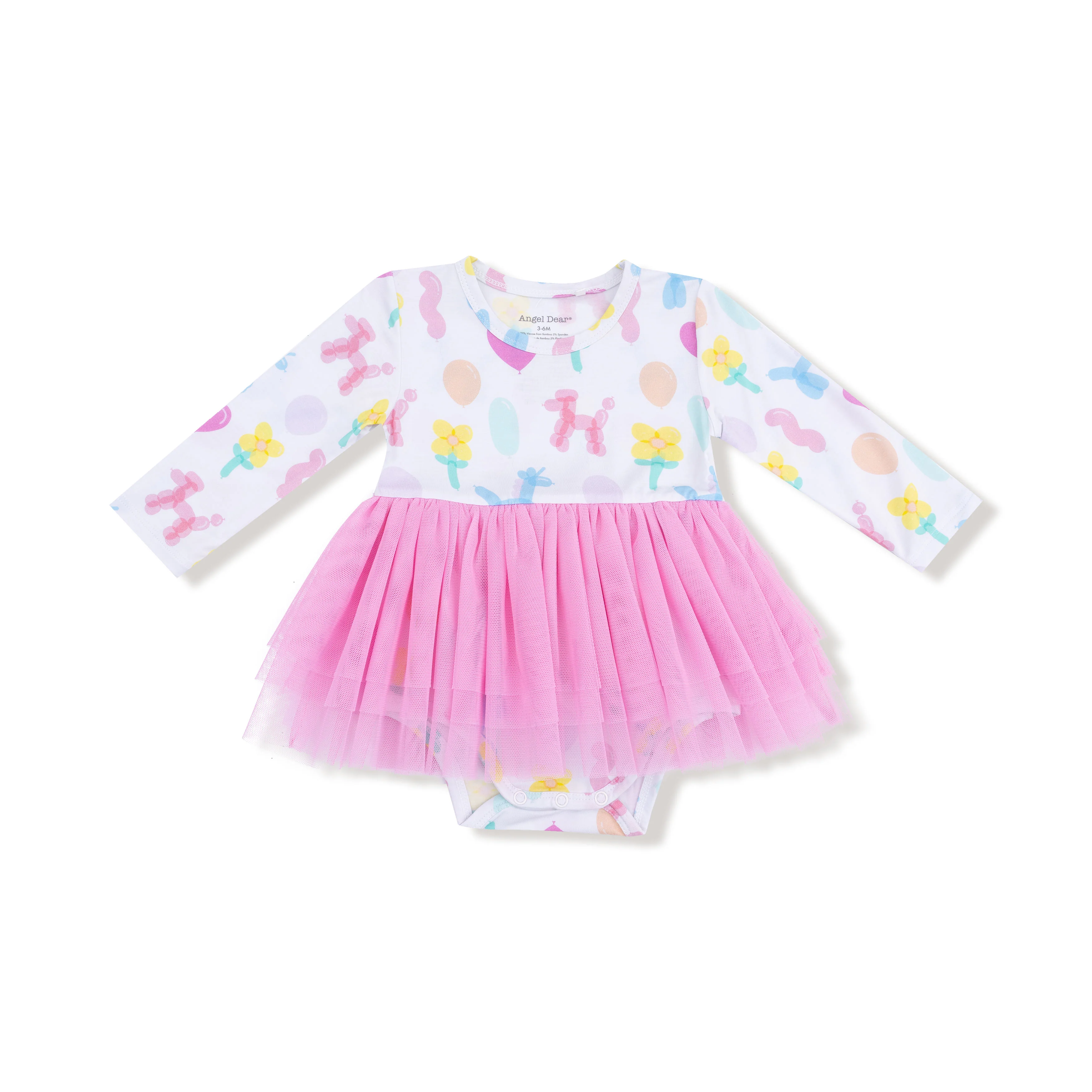 Balloon Animals - Pink - Long Sleeve Tutu Bodysuit - Image 2