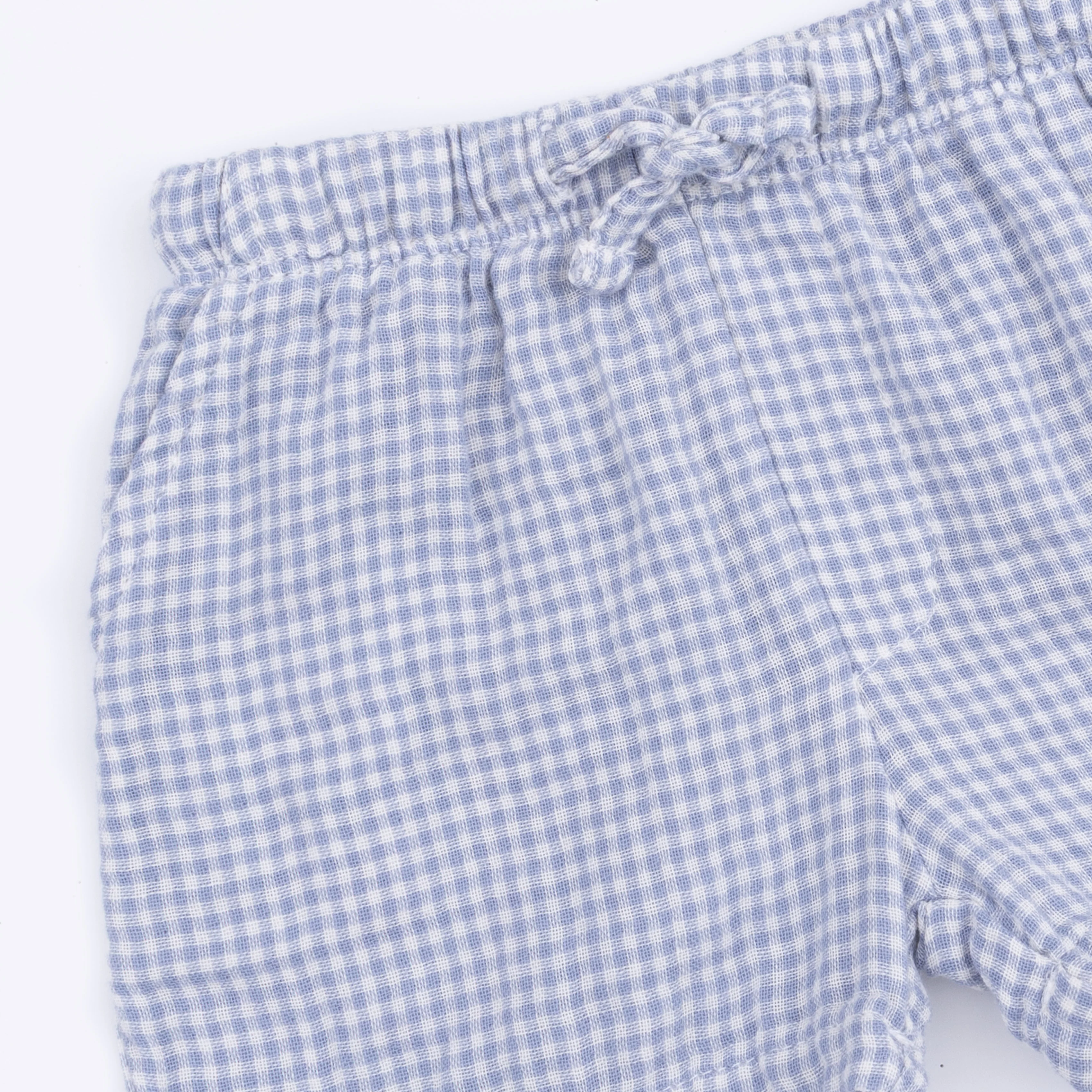 Micro Gingham Blue Blizzard - Polo Button Up with Casual Short - Image 7