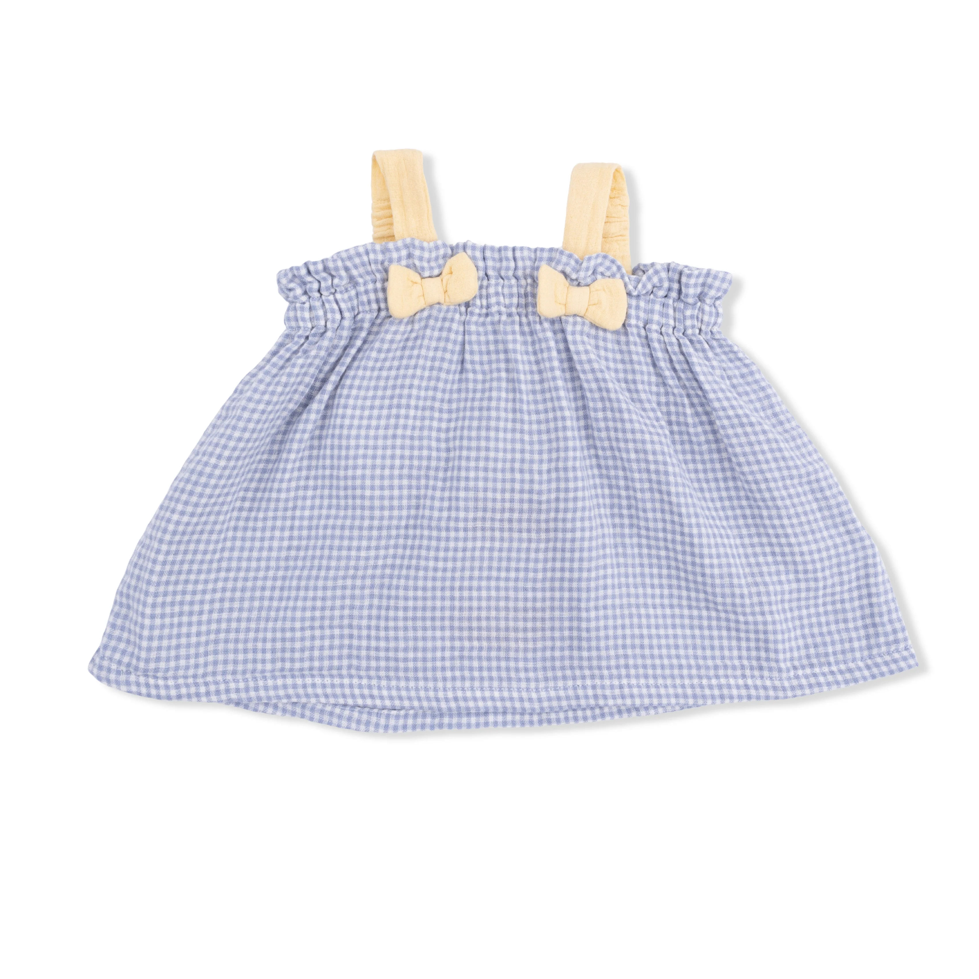 Micro Gingham Blue Blizzard - Top with Bows and Ruffle Leg Bloomer - Image 3
