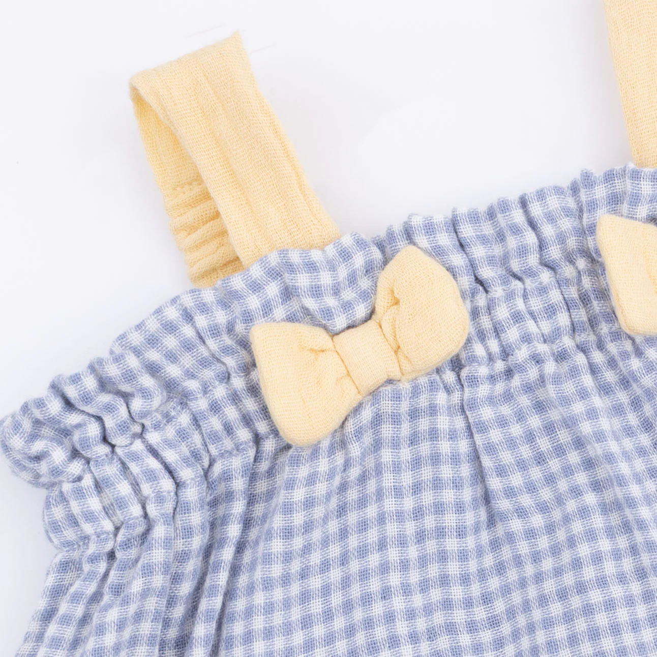 Micro Gingham Blue Blizzard - Top with Bows and Ruffle Leg Bloomer - Image 7