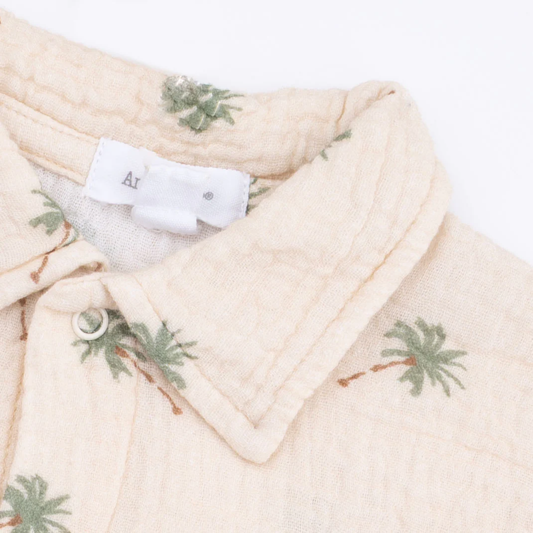 Palm Trees - Polo Button Up with Casual Short - Image 7
