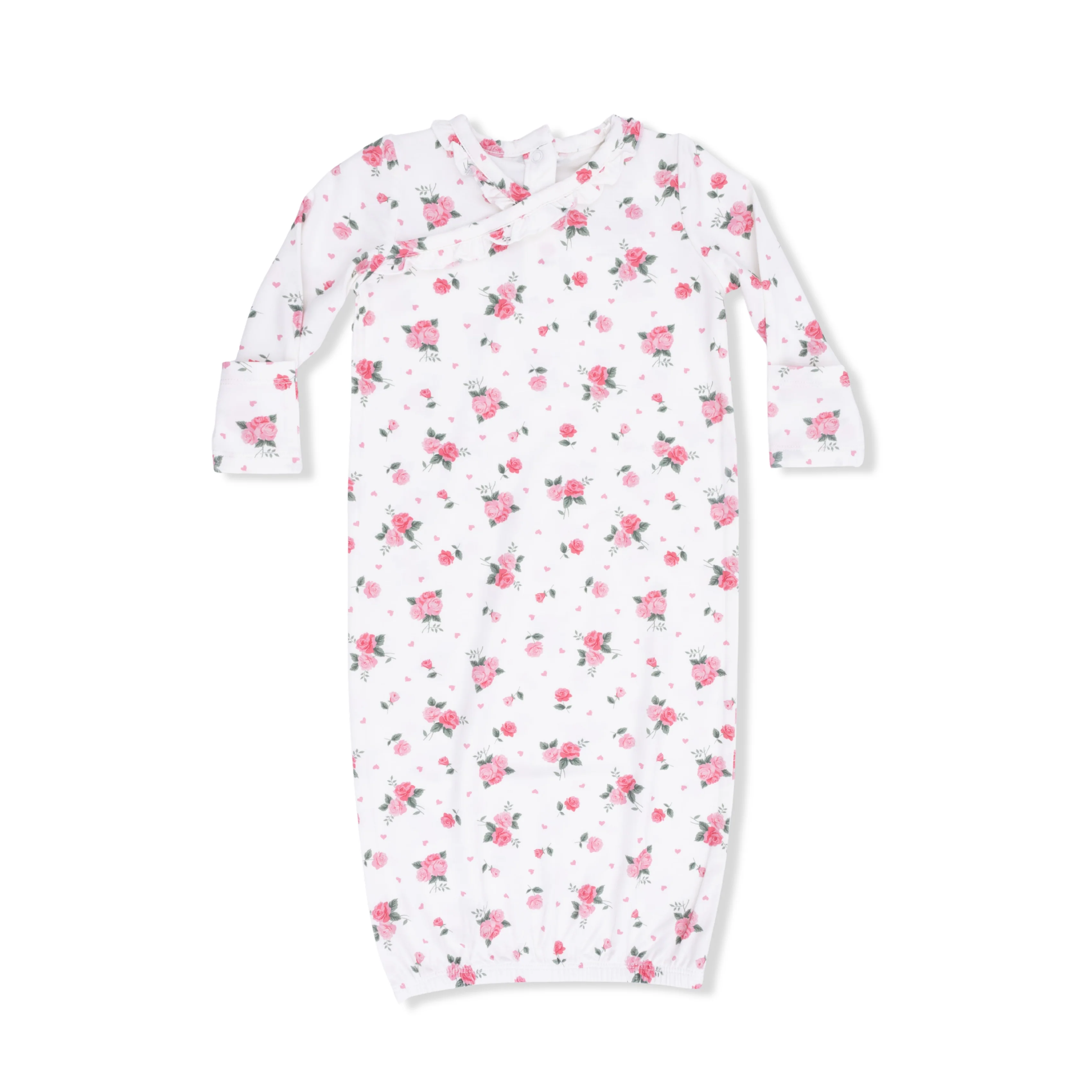 Pink Rosettes - Kimono Gown & Knot Headband - Image 2